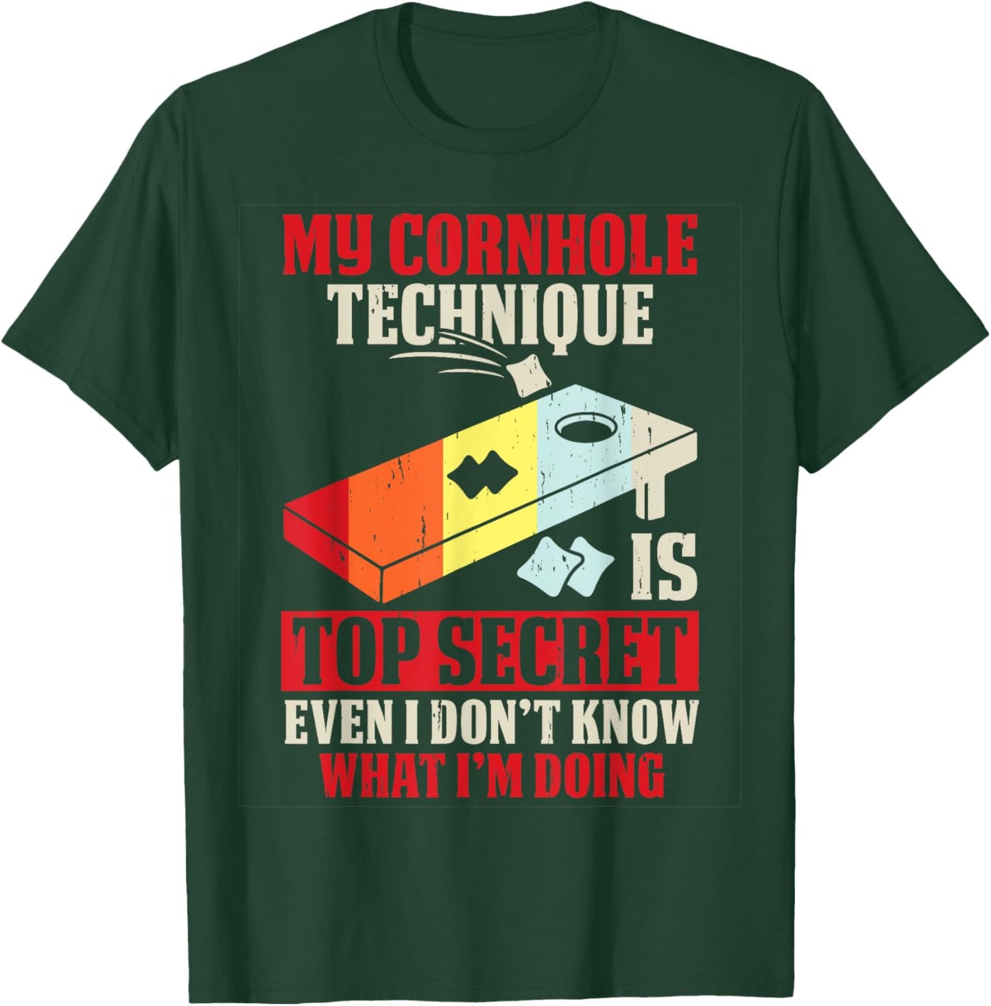Funny Cornhole , Small, Black T-Shirt - T-Shirt | Forest