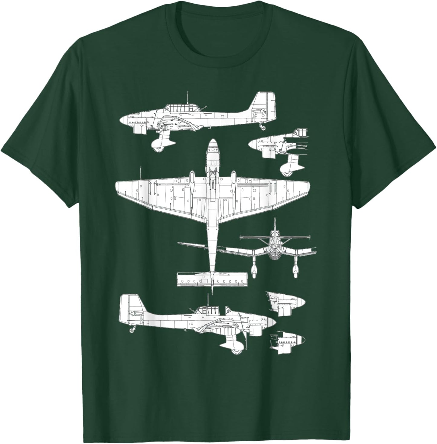 Junkers Ju 87 Stuka German WW2 Bomber Luftwaffe Airplane T-Shirt - T-Shirt | Forest