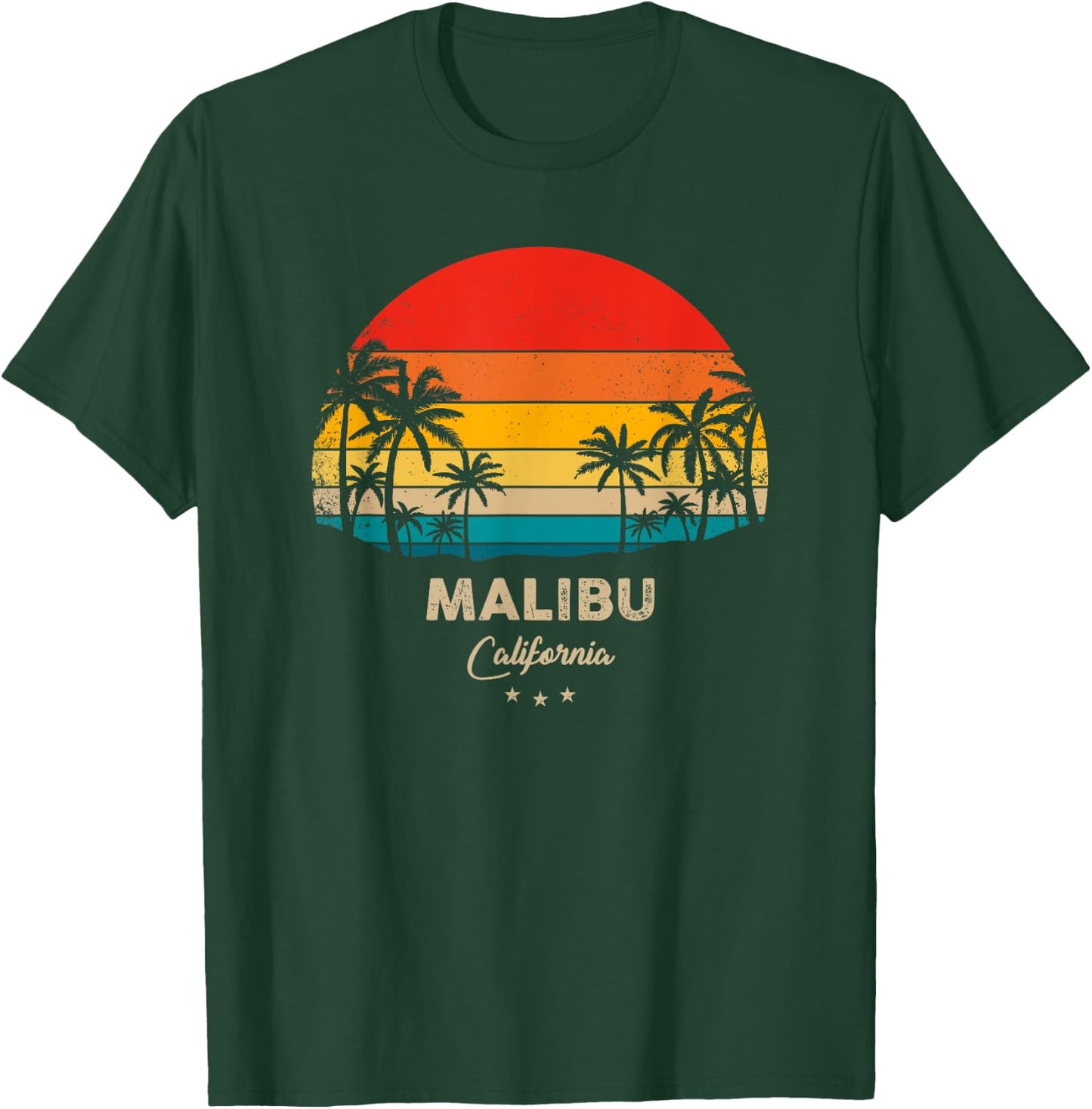 Vintage Malibu Beach Souvenir - California T-Shirt - T-Shirt | Forest