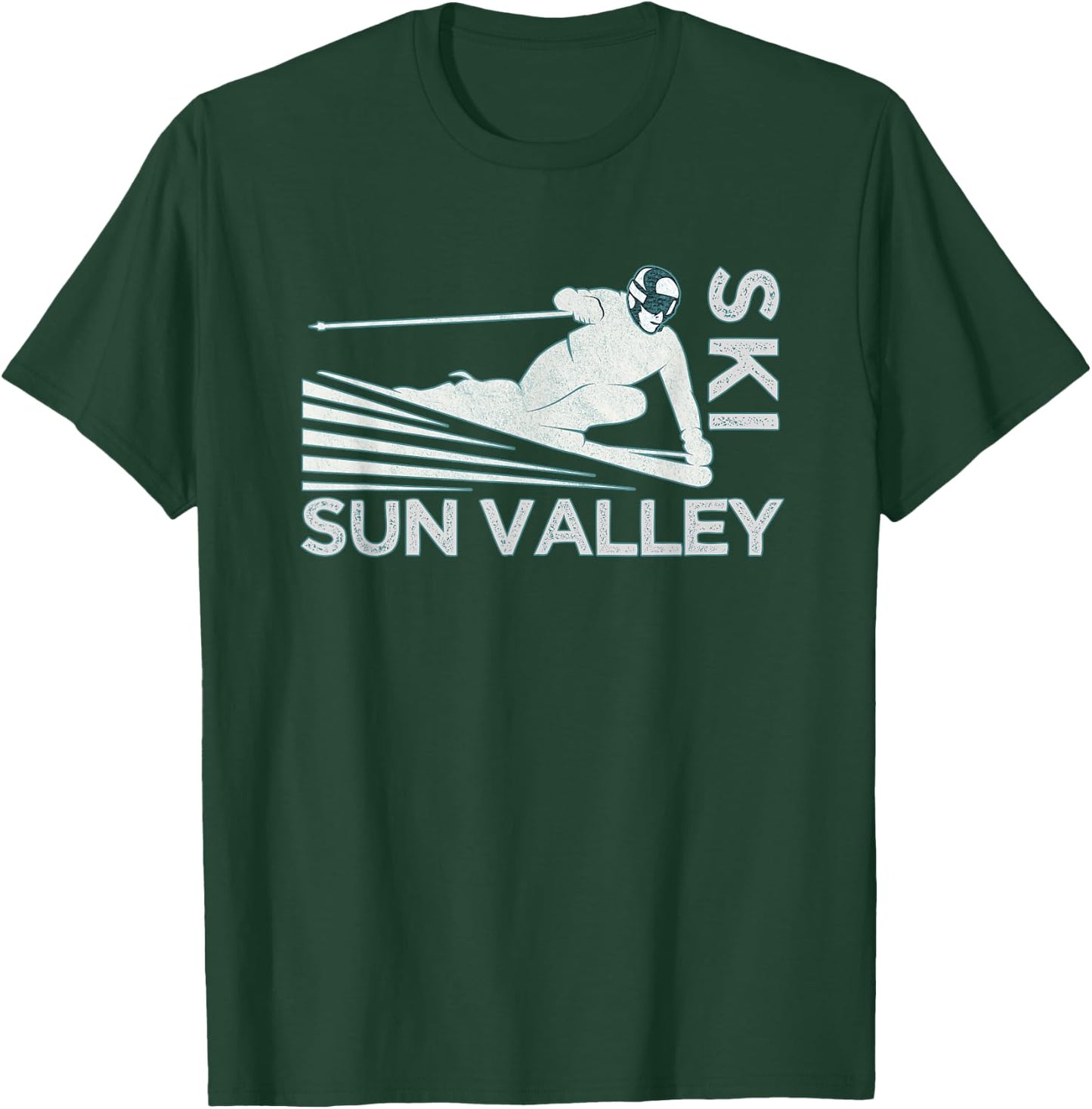Ski Sun Valley Idaho - Vintage Snow Ski T-Shirt - T-Shirt | Forest