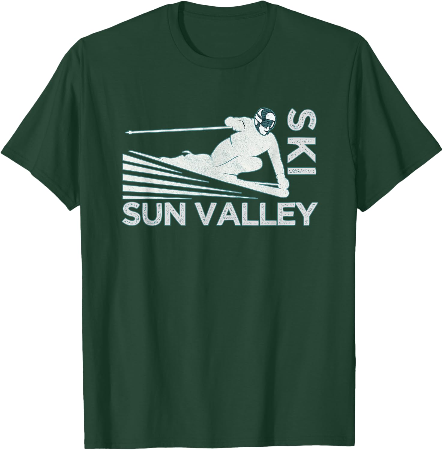 Ski Sun Valley Idaho - Vintage Snow Ski T-Shirt - T-Shirt | Forest