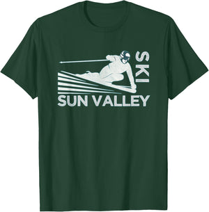 Ski Sun Valley Idaho - Vintage Snow Ski T-Shirt - T-Shirt | Forest