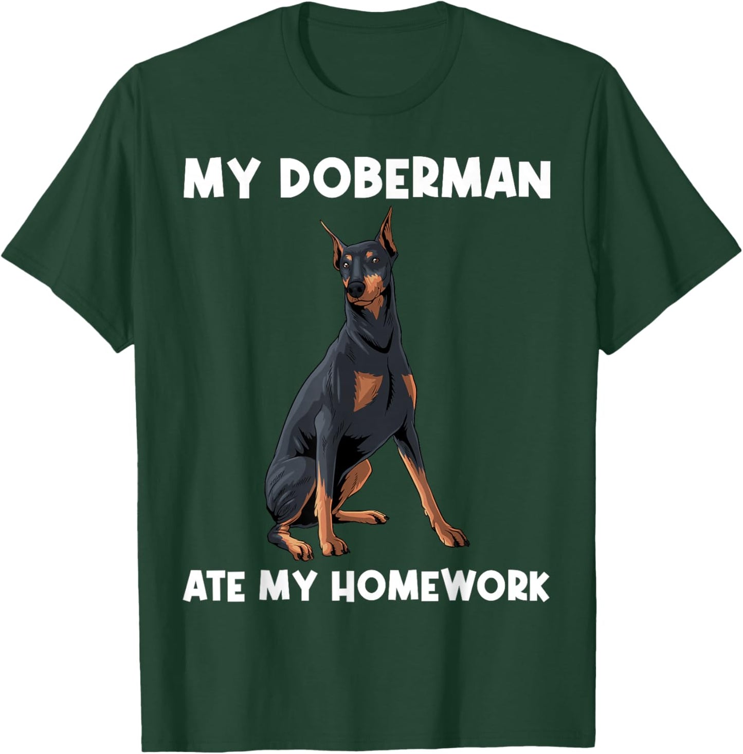 Cool Doberman Art For Kids Boys Dog Breed Doberman Pinscher T-Shirt - T-Shirt | Forest