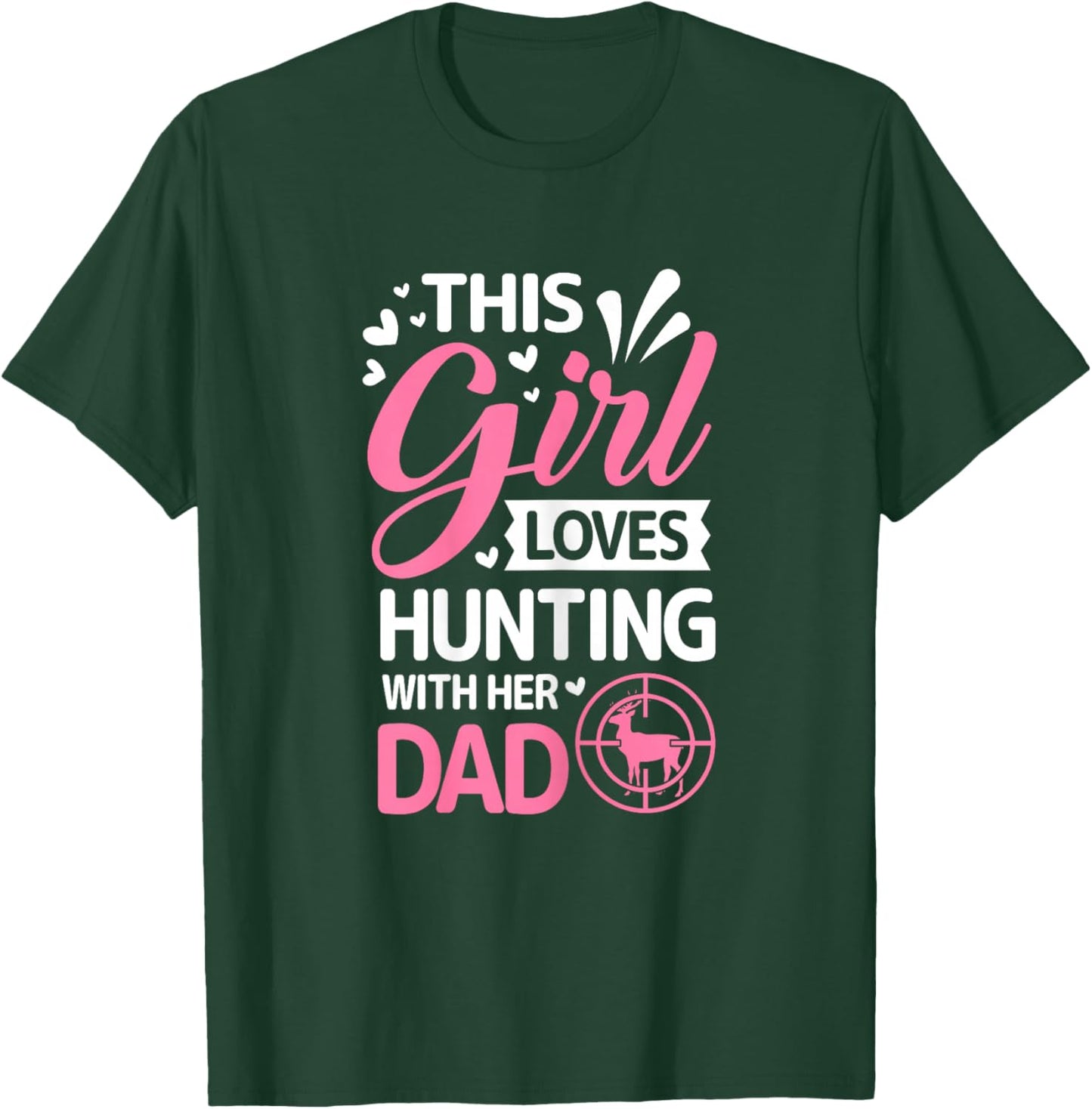 Hunting Girl With Her Dad Father's Day T-Shirt - T-Shirt | Forest