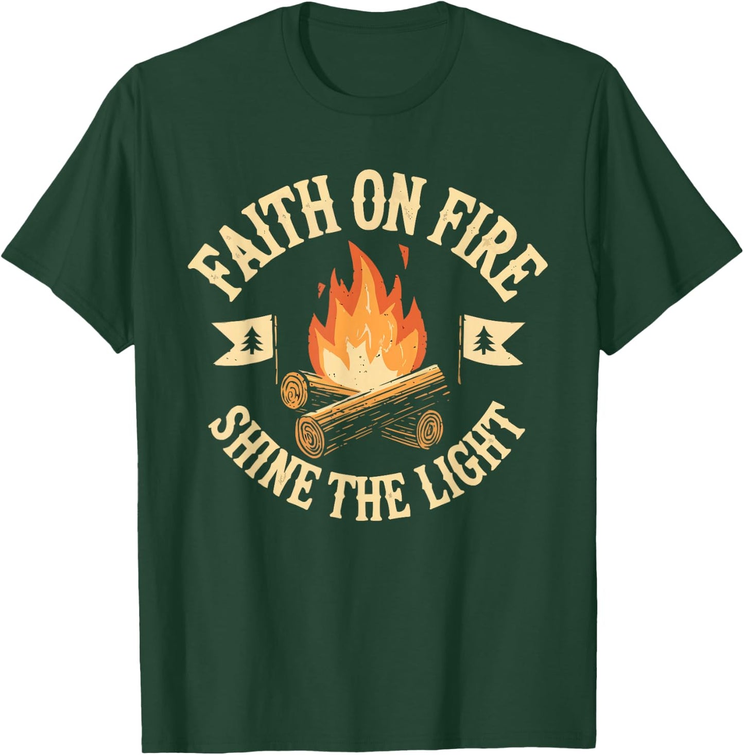 Camping Jesus Christ Religion Christian Camper Christianity T-Shirt - T-Shirt | Forest