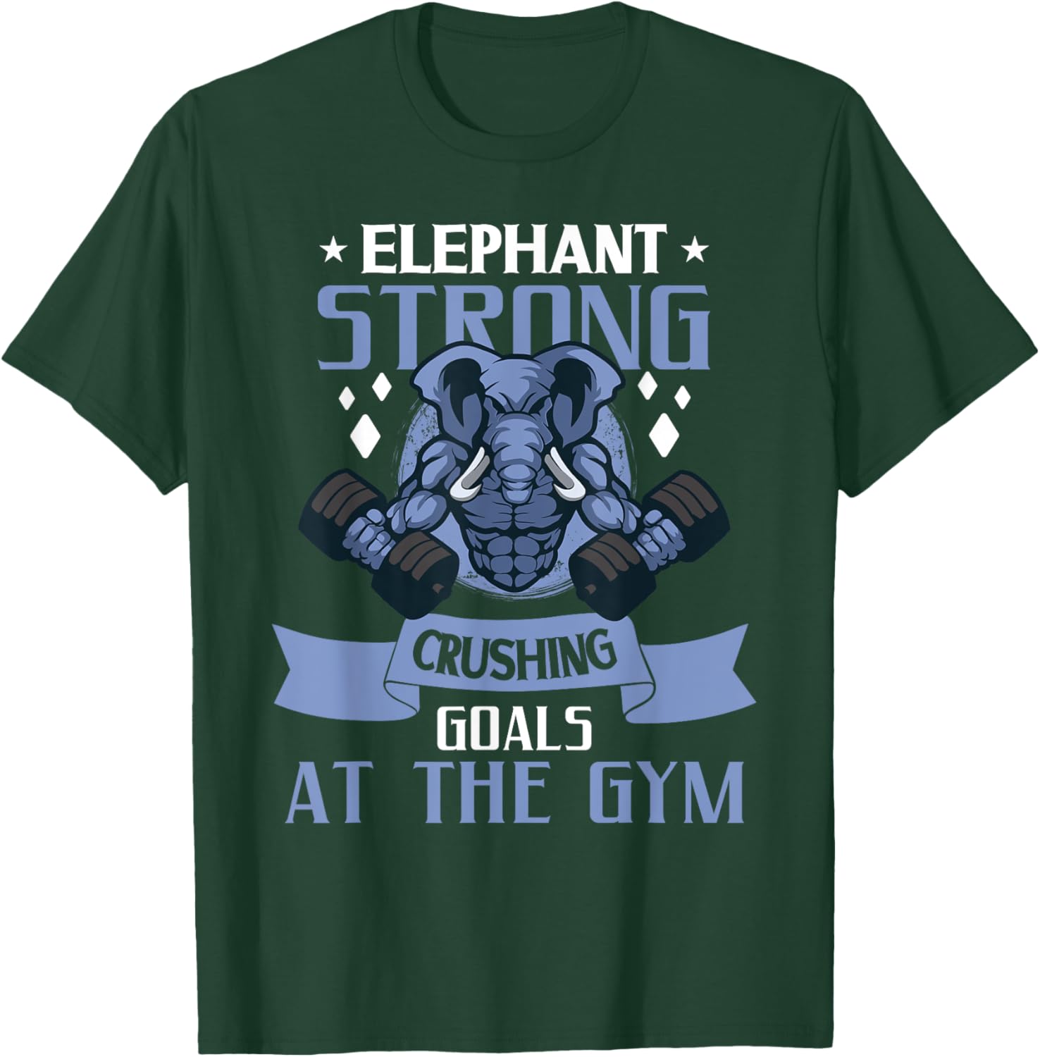 Elephant Bodybuilding Powerlifting Weightlifting Fitness Gym T-Shirt - T-Shirt | Forest