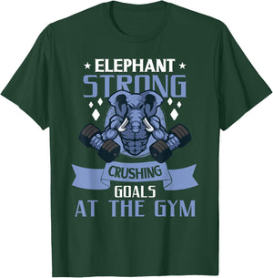 Elephant Bodybuilding Powerlifting Weightlifting Fitness Gym T-Shirt - T-Shirt | Forest