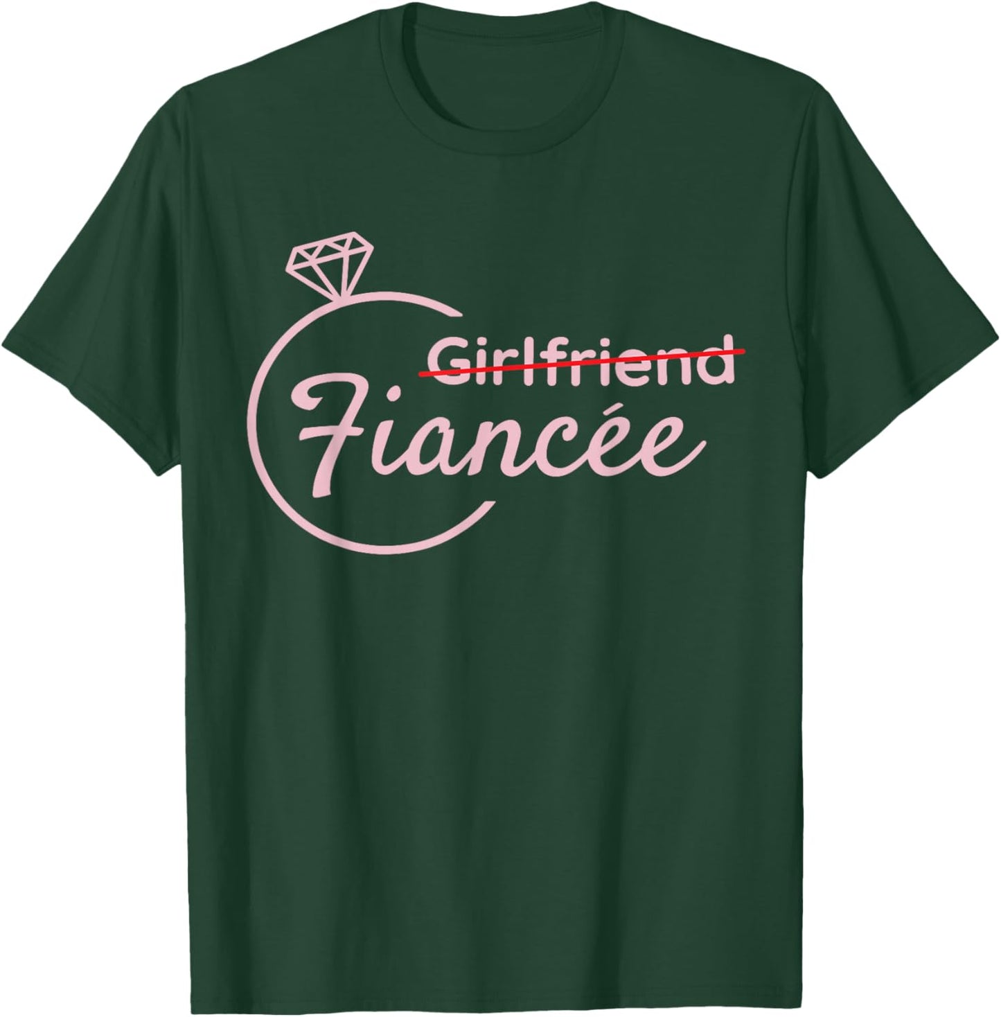 Engaged Couple Girlfriend Fiancée Engagement Party Honeymoon T-Shirt - T-Shirt | Forest