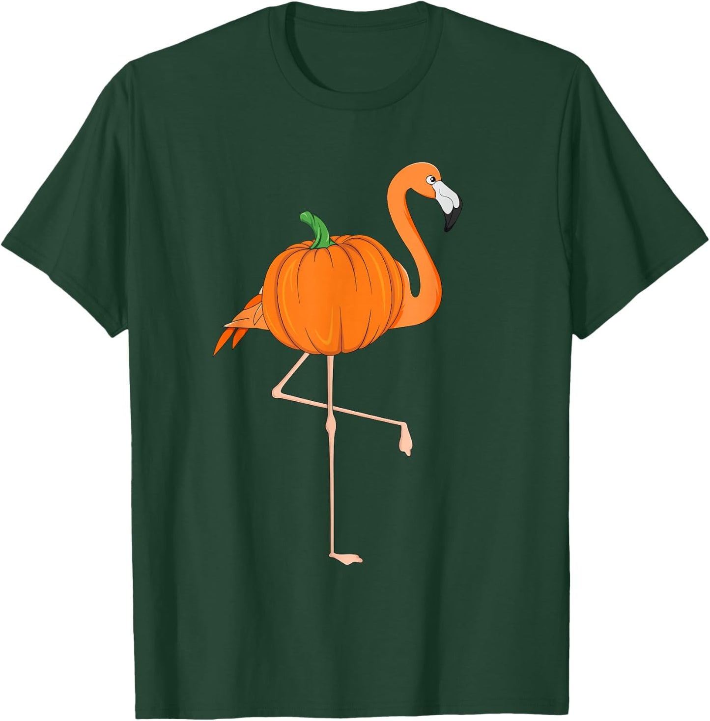 Pumpkin Flamingo Halloween Bird Pink Outfit Costume Zoo T-Shirt - T-Shirt | Forest