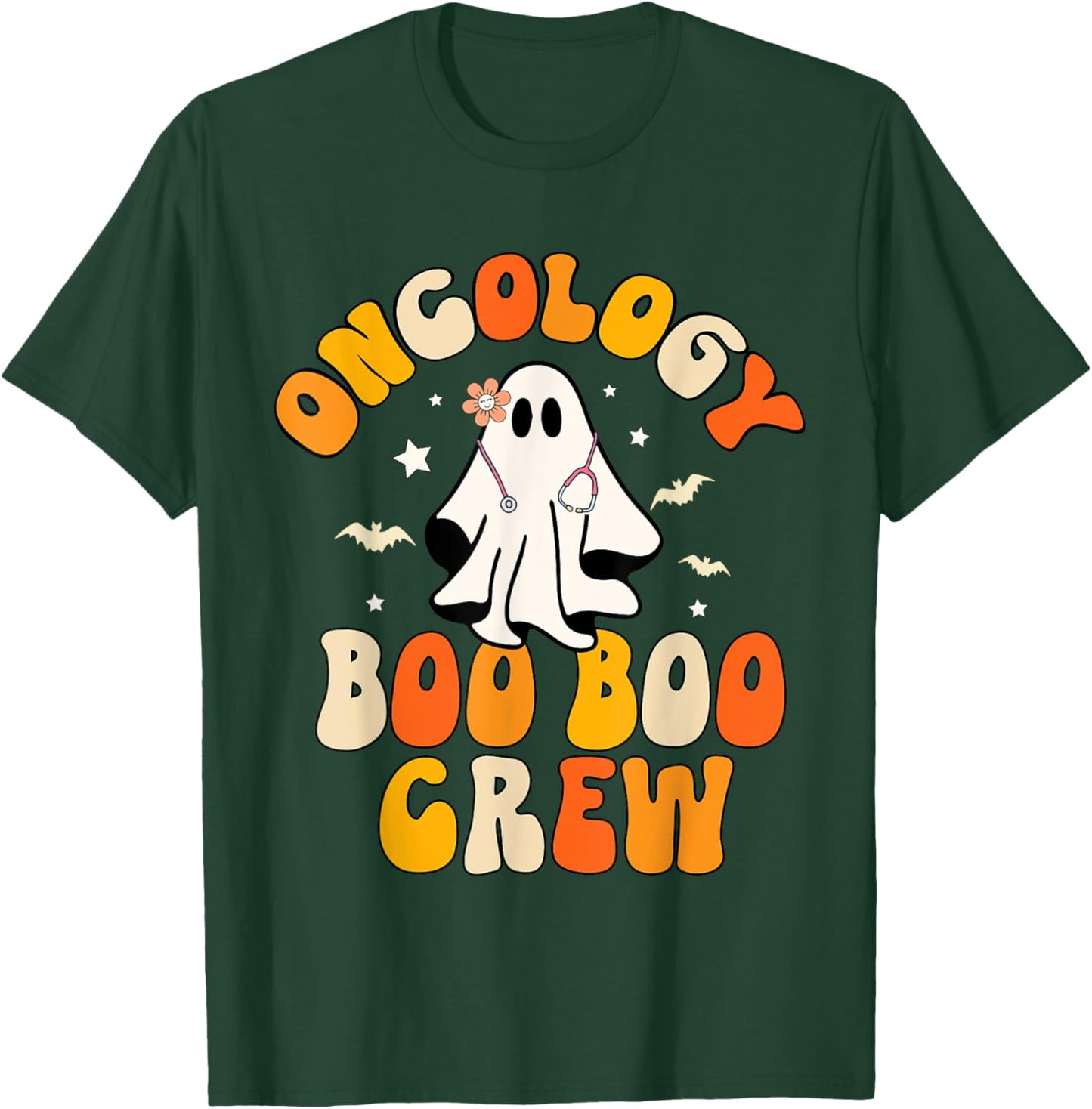Groovy oncology Nurse Boo Boo Crew Ghost Nursing Halloween T-Shirt - T-Shirt | Forest