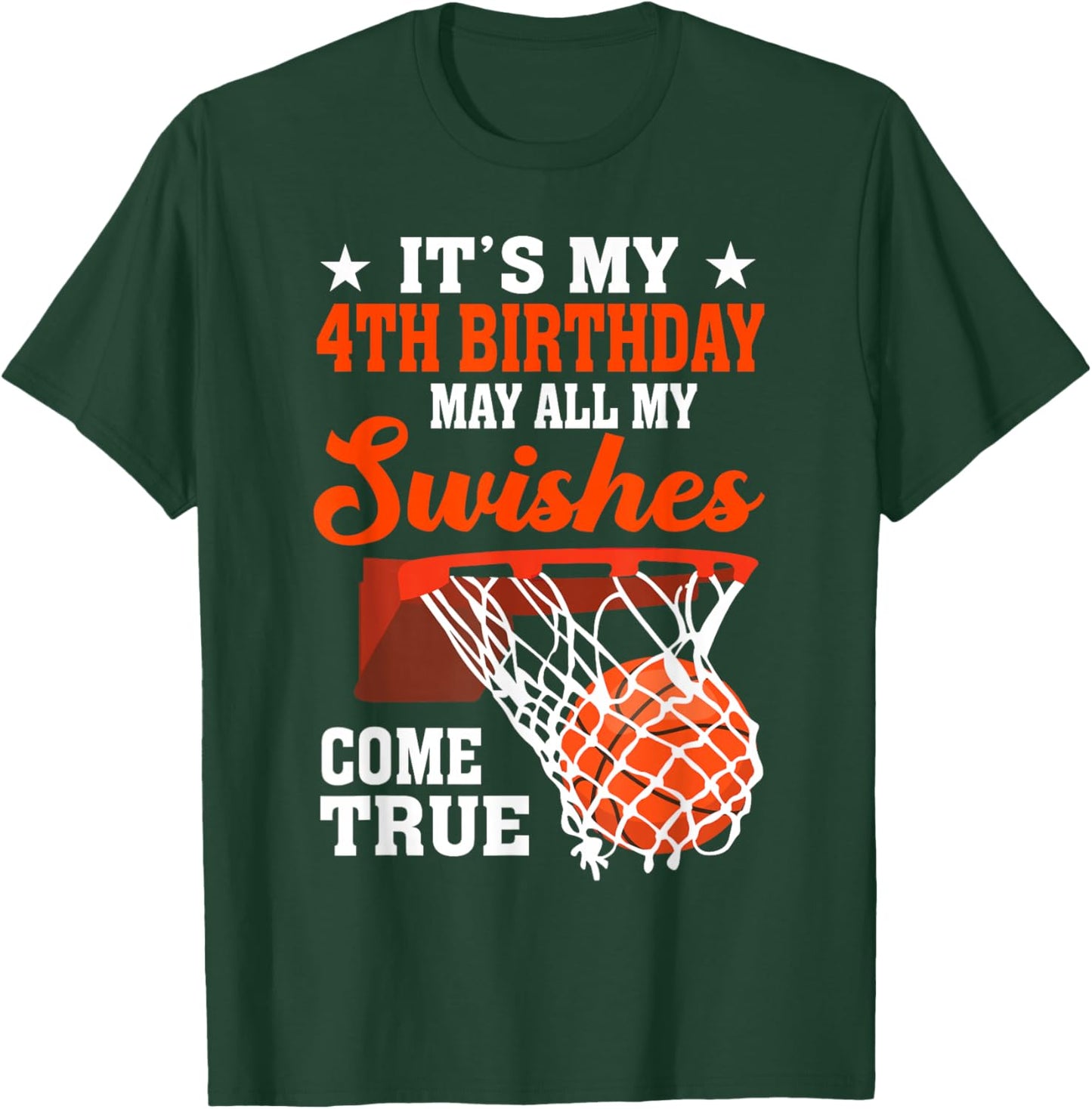It's My 4th Birthday Basketball 4 Year Old T-Shirt - T-Shirt | Forest