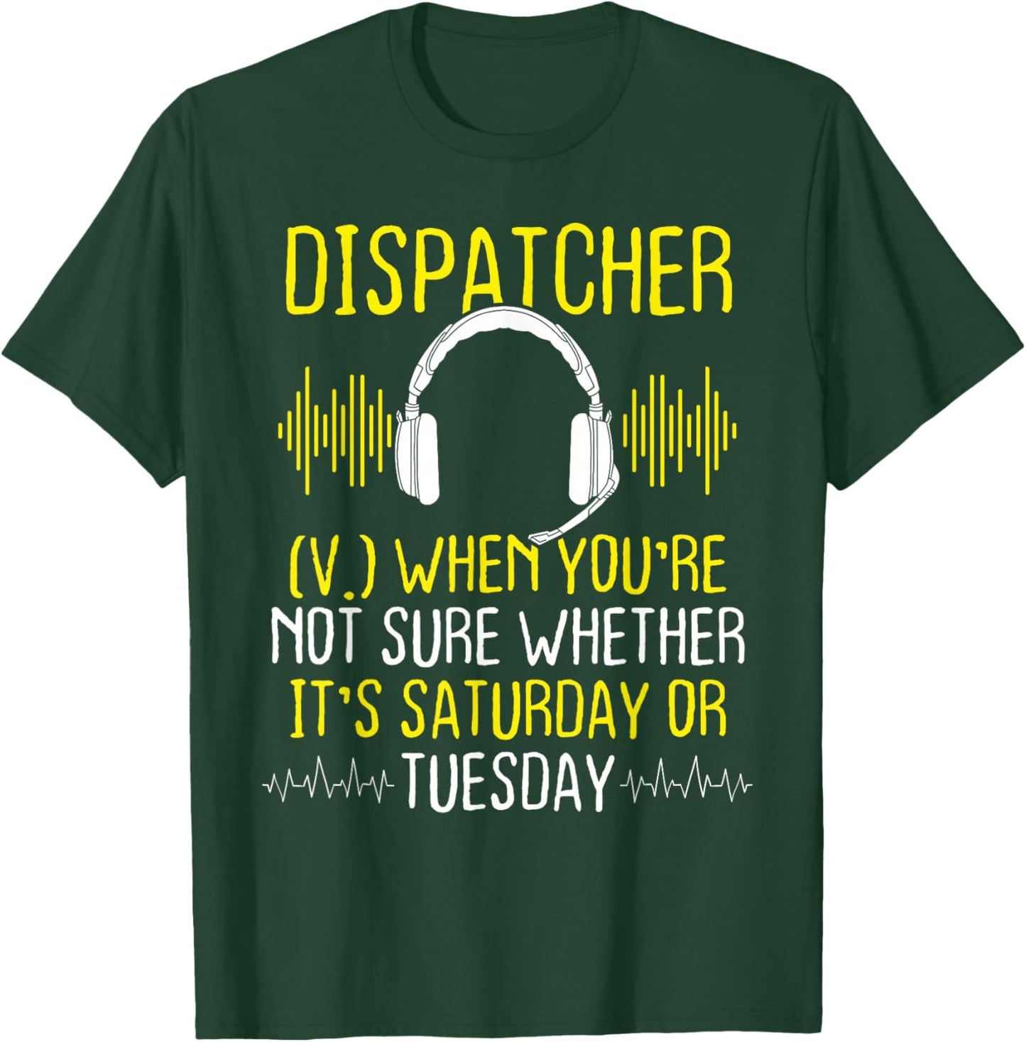 911 Dispatch Mom Dispatch Decal Thin Gold Line T-Shirt - T-Shirt | Forest