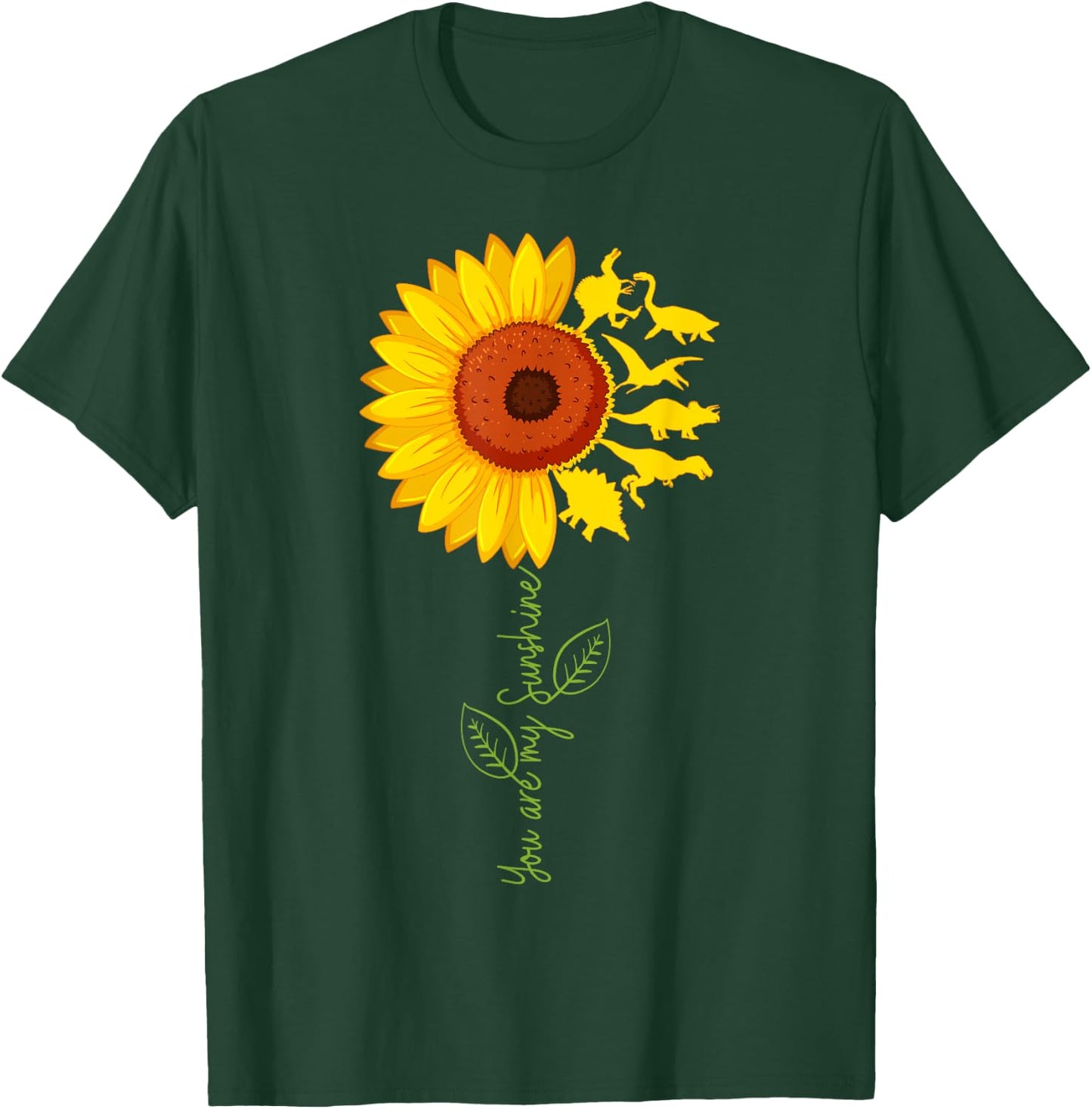 Du bist mein Sonnenschein Sunflower Dinosaur T-Rex Men Women Girls Kids T-Shirt - T-Shirt | Forest