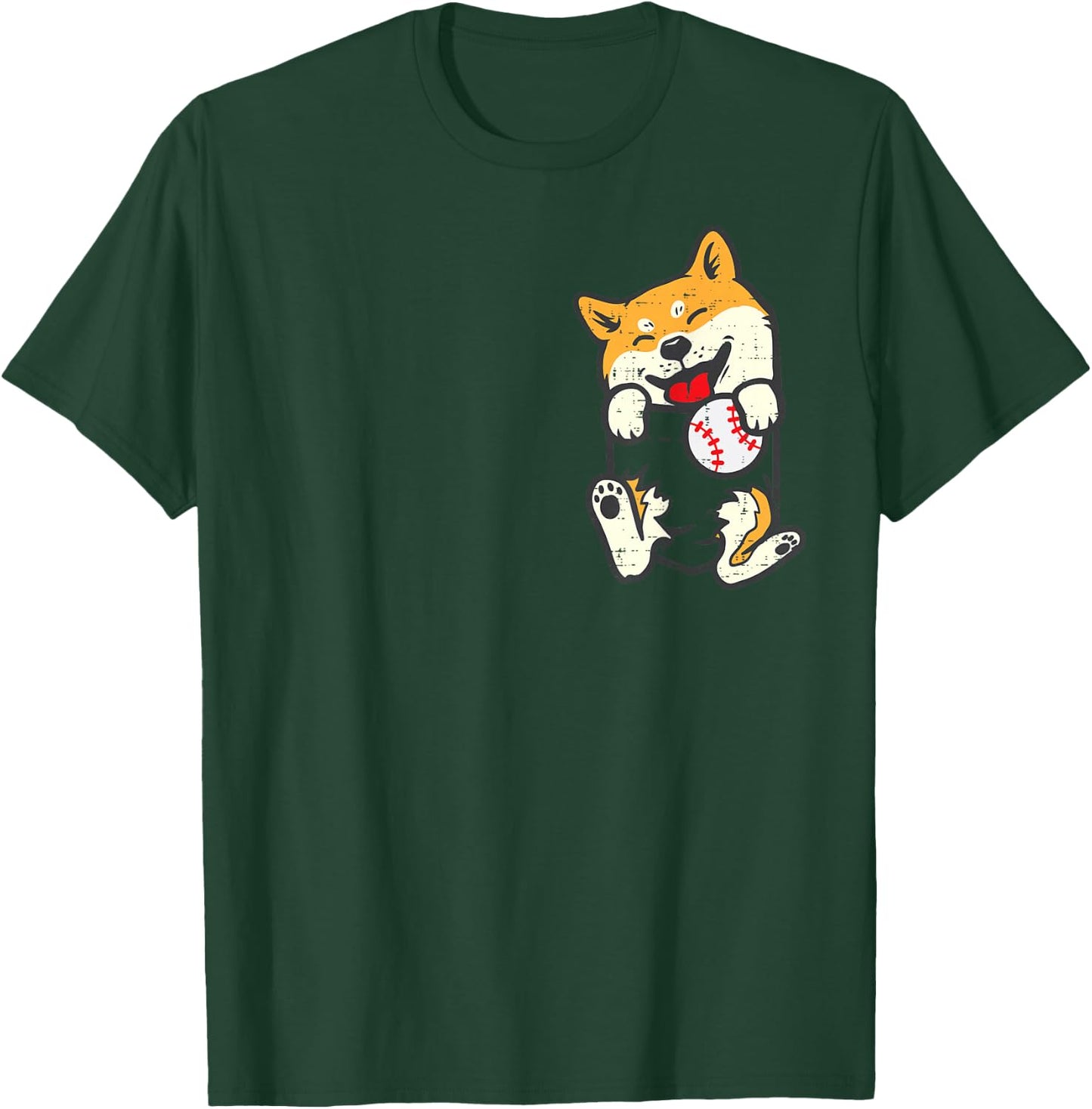 Pocket Shiba Inu Feet Baseball Japanese Dog Men Women Kids T-Shirt - T-Shirt | Forest