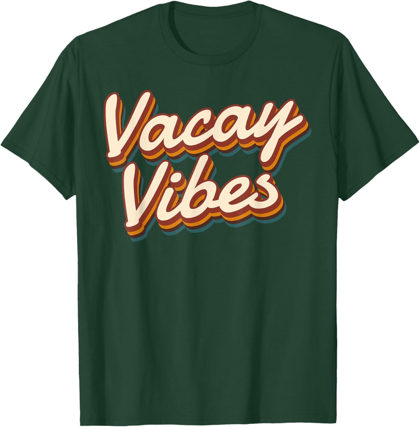 Vacay Vibes Vintage Men Women Kids Summer Cruise Vacation T-Shirt - T-Shirt | Forest