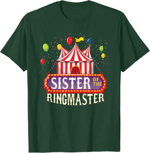 Sister Of The Birthday Ringmaster Kids Circus Party B-day T-Shirt - T-Shirt | Forest