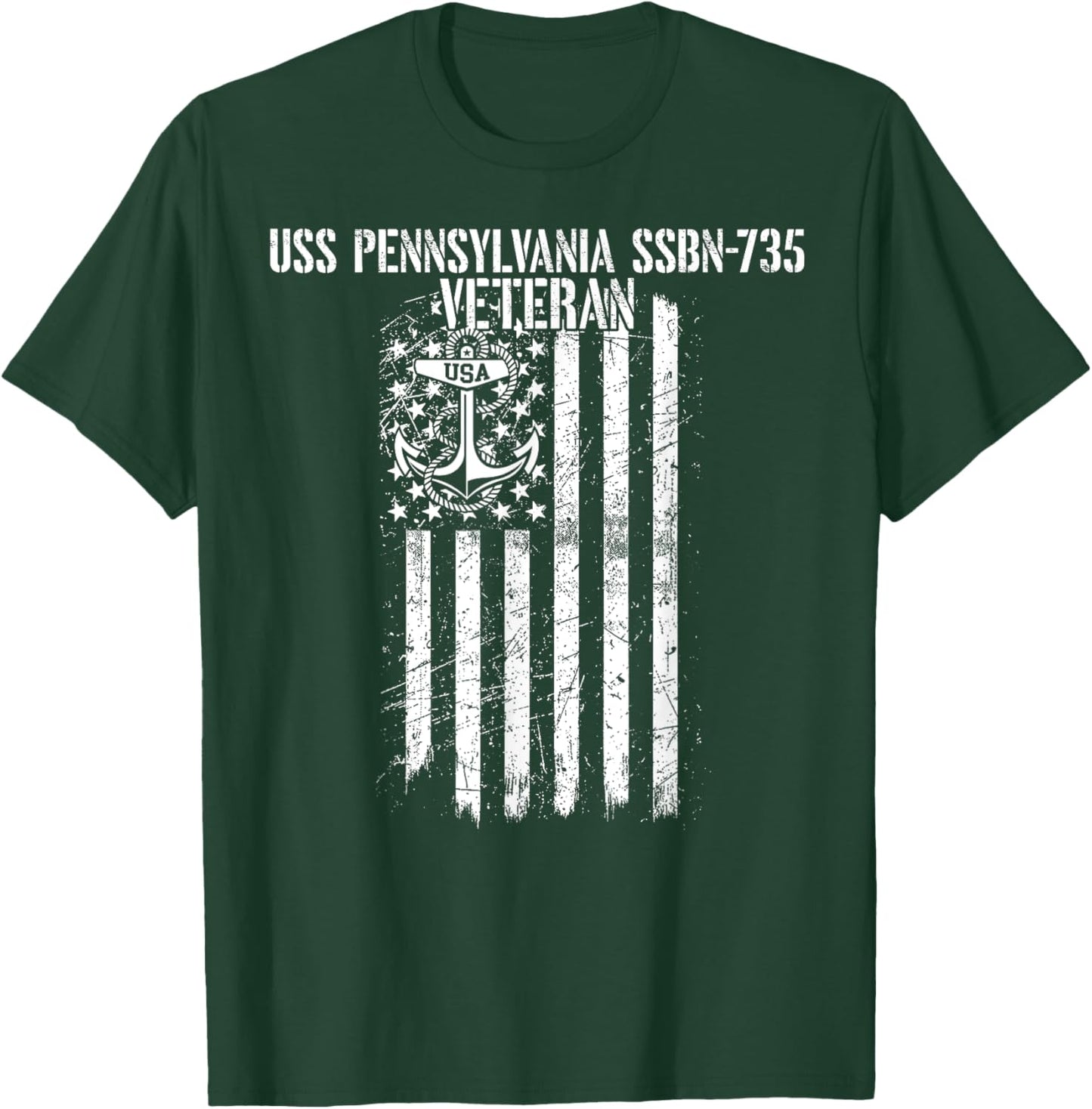 USS Pennsylvania SSBN-735 Missile Submarine Veteran T-Shirt - T-Shirt | Forest