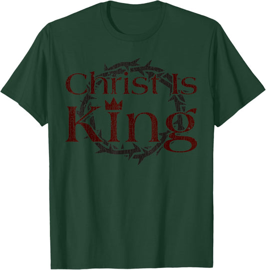 Vintage Christian Crown Of Thorns Christ Is King 3 T-Shirt - T-Shirt | Forest