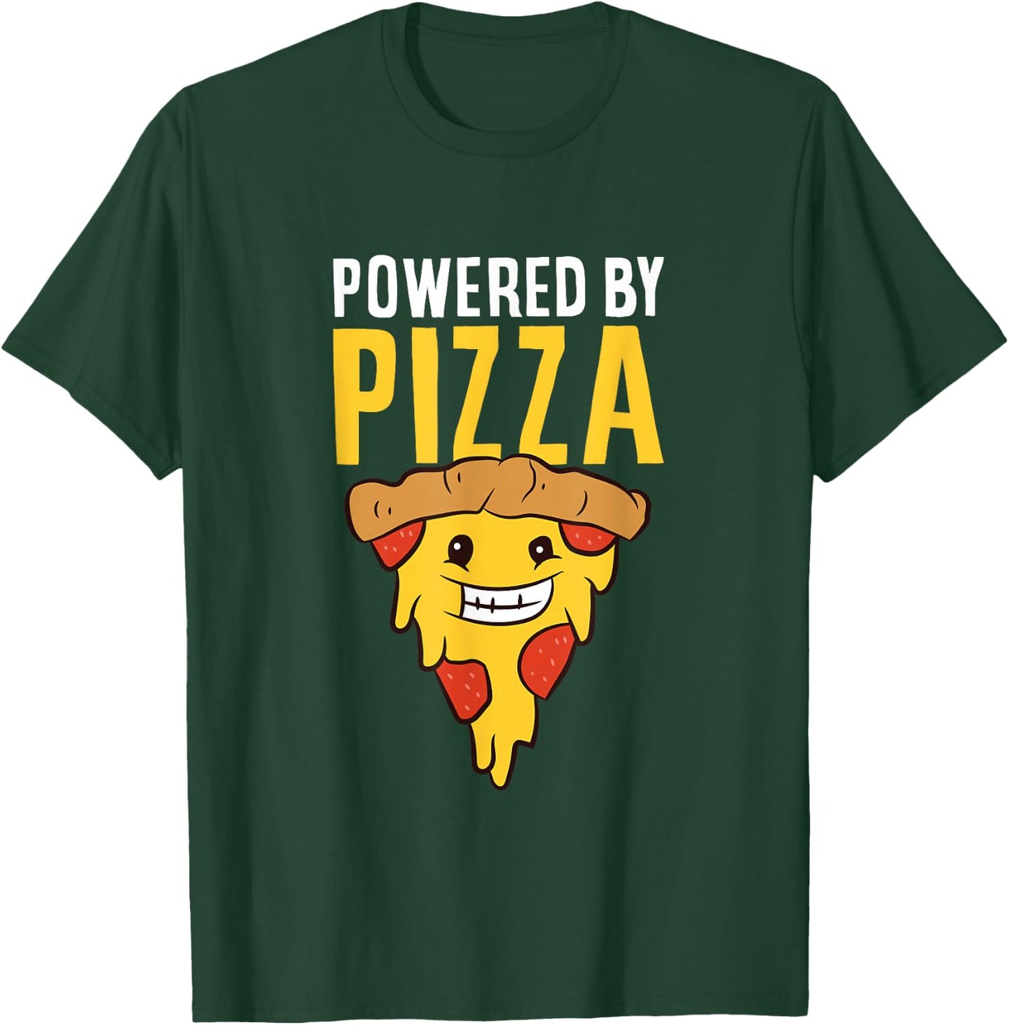 Powered By Pizza Love Pizzas T-Shirt - T-Shirt | Forest