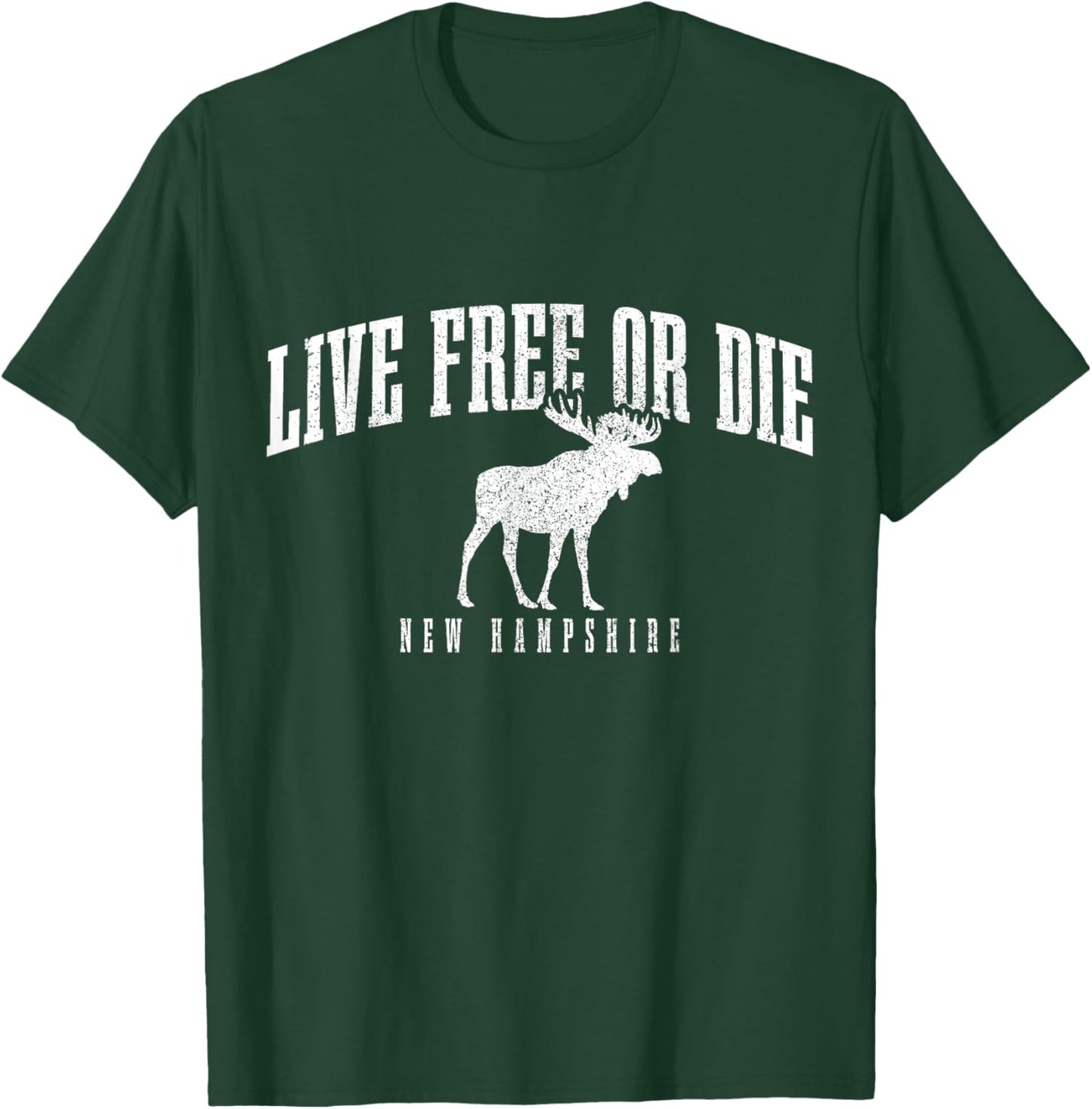 New Hampshire Live Free Or Die Pride Moose Vintage T-Shirt - T-Shirt | Forest