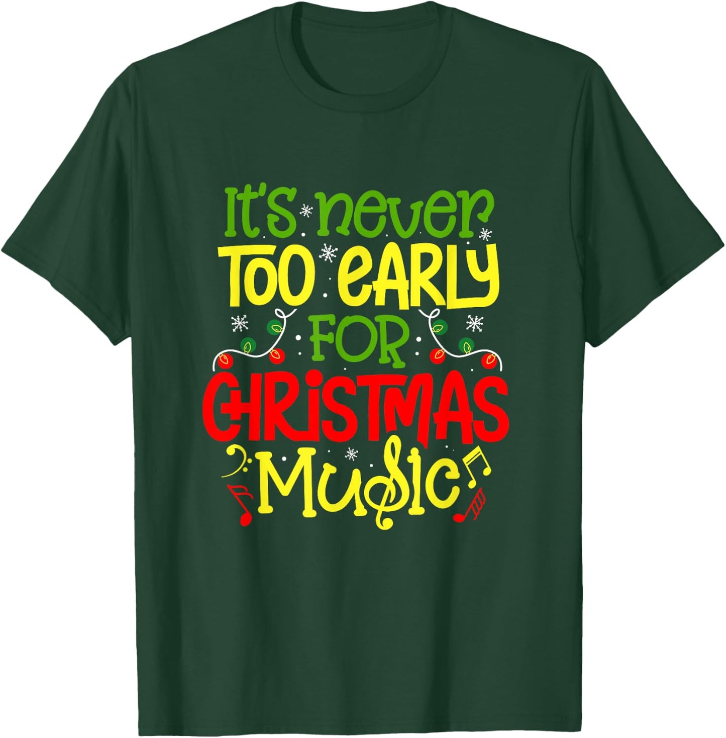 Christmas Music Musician Holiday Season Winter Music Teacher Men Women T-Shirt - T-Shirt | Forest