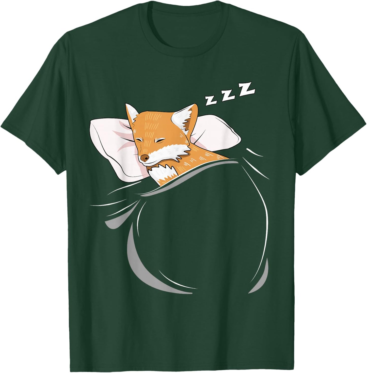 Fox Sleeping Animal Pajamas Nap PJs Outfit Gift Fox T-Shirt - T-Shirt | Forest