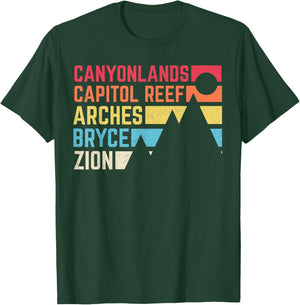 Utahs Five National Parks Souvenir - NPS Moab Utah Mighty 5 T-Shirt - T-Shirt | Forest