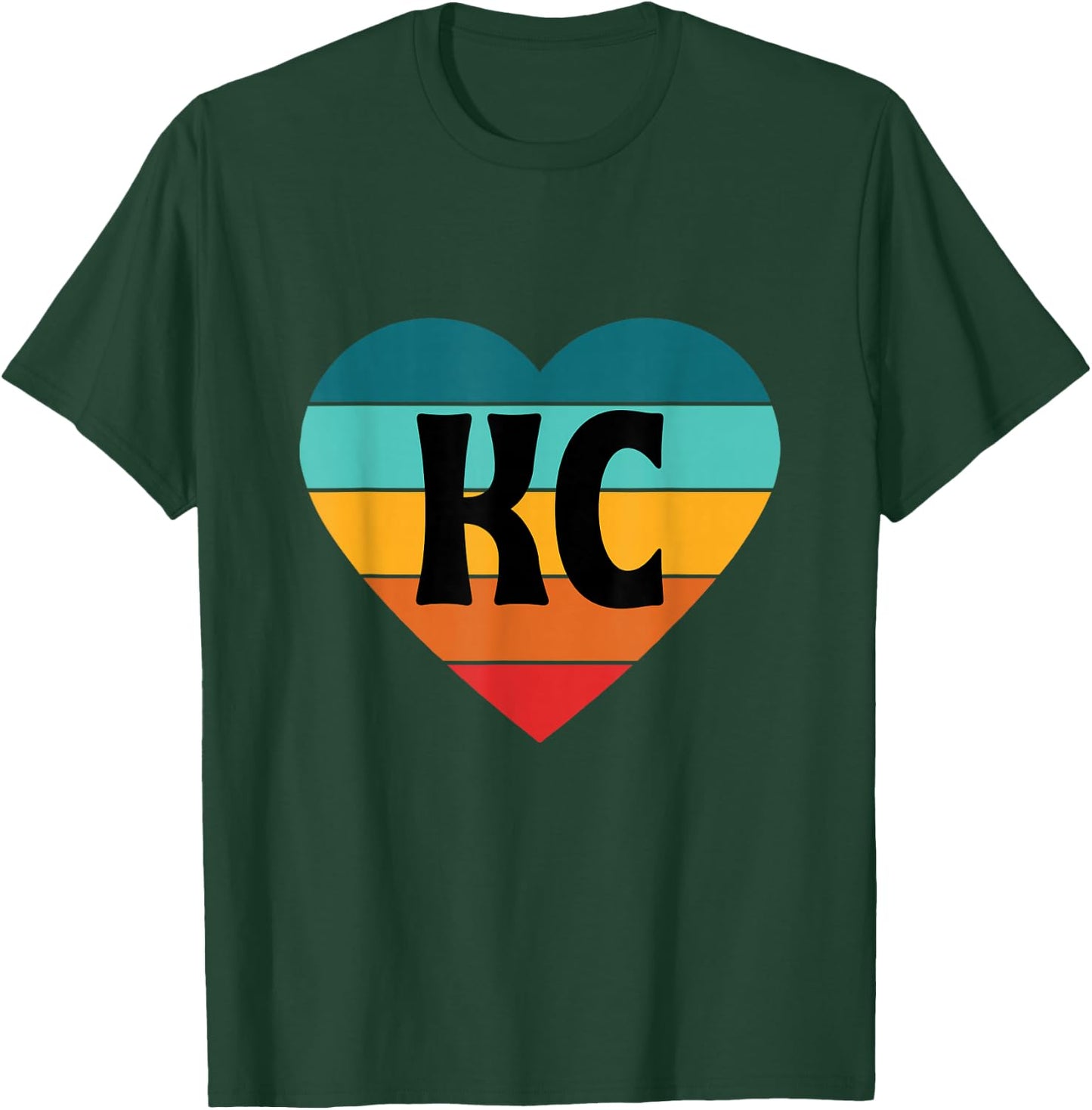 80s Vintage Sunset Heart KC T-Shirt - T-Shirt | Forest