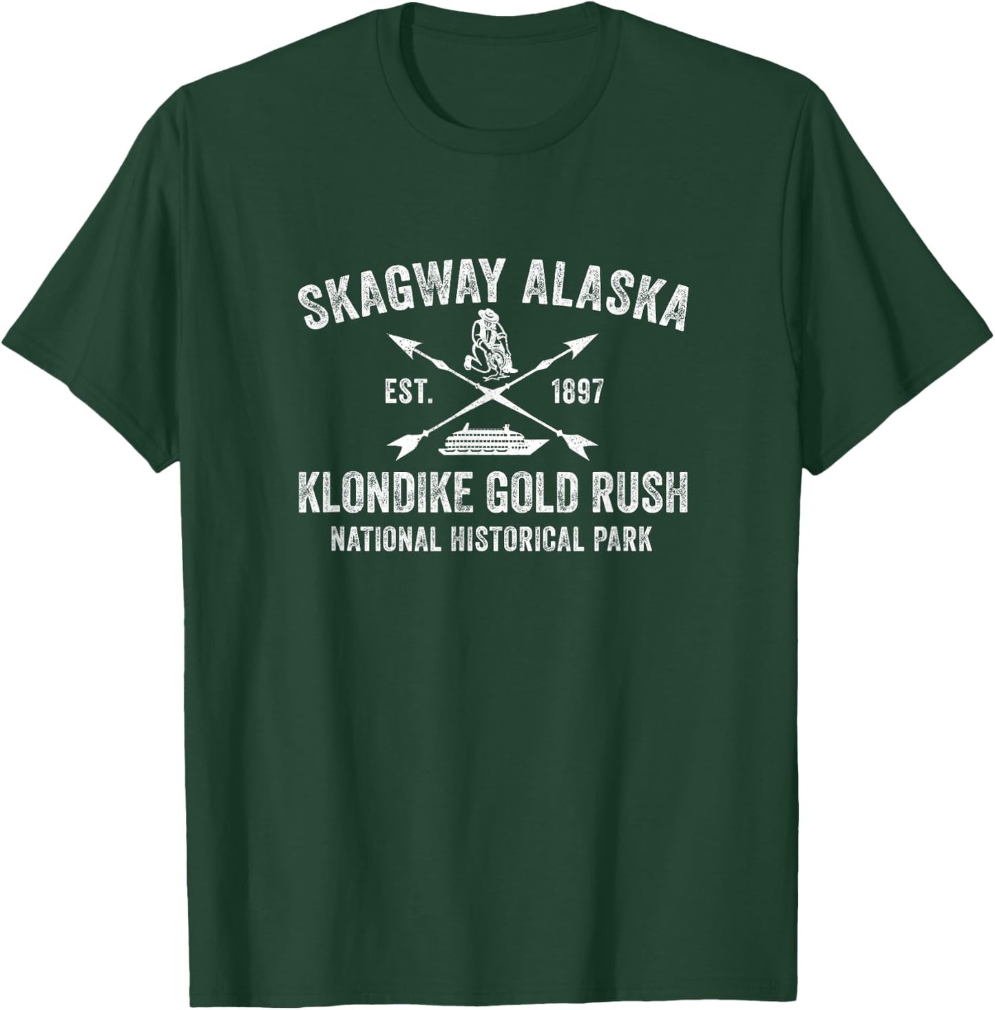 Skagway Alaska USA Historical Park Cruise Vacation Souvenir T-Shirt - T-Shirt | Forest