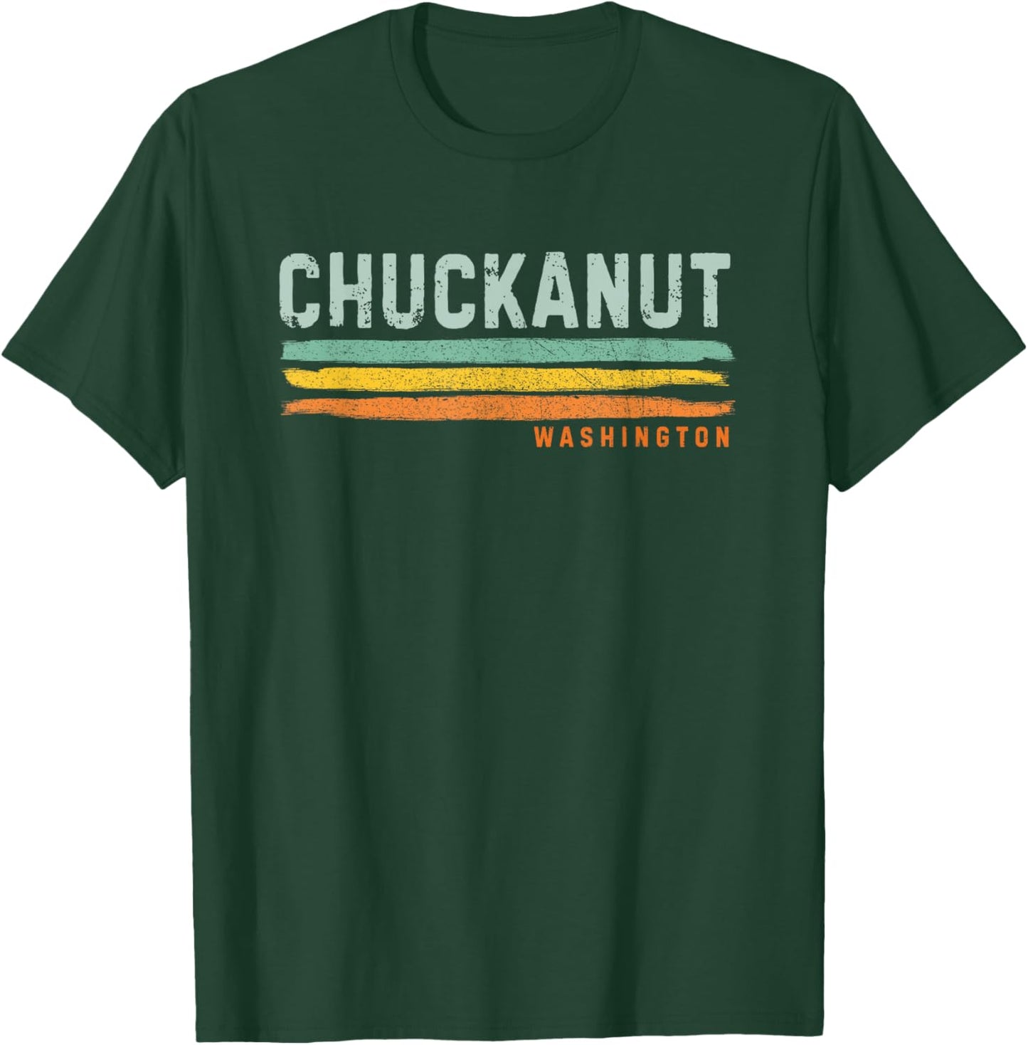 Vintage Stripes Chuckanut WA T-Shirt - T-Shirt | Forest