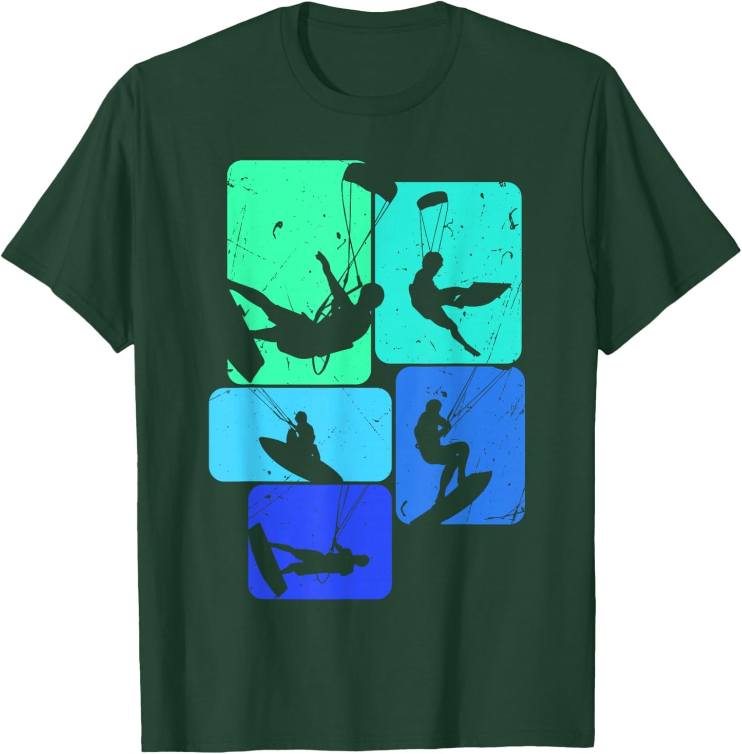 Kitesurfen für Kitesurfer | Retro Herren Kitesurf T-Shirt - T-Shirt | Forest