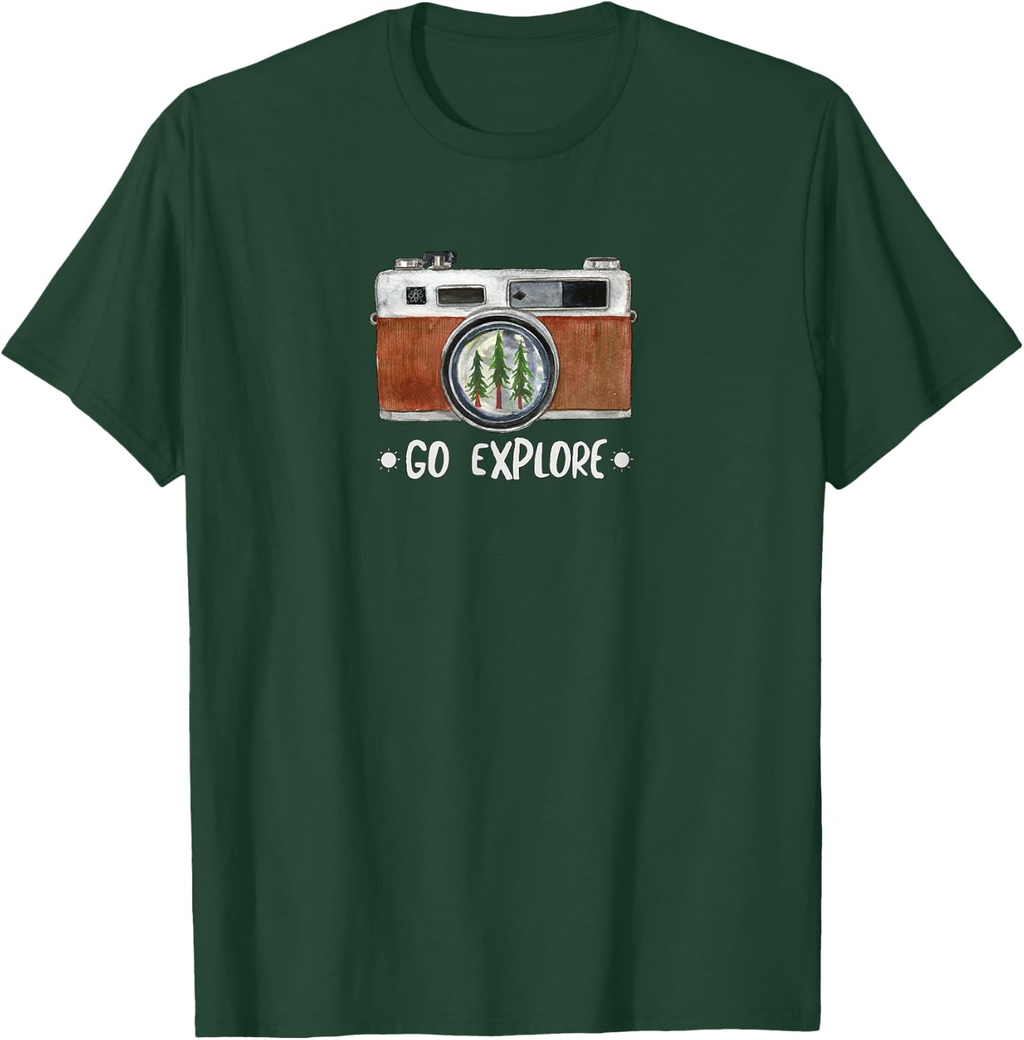 Cute Go Explore Vintage Camera Photography T-Shirt - T-Shirt | Forest