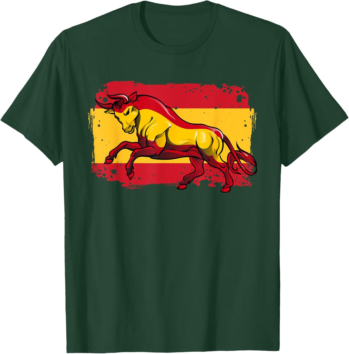 Spanish Bull | Proud Spaniard | Spain Flag Toro Español T-Shirt - T-Shirt | Forest