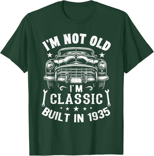 I'm Not Old I'm A Classic Born 1935 Car Graphic Birthday T-Shirt - T-Shirt | Forest