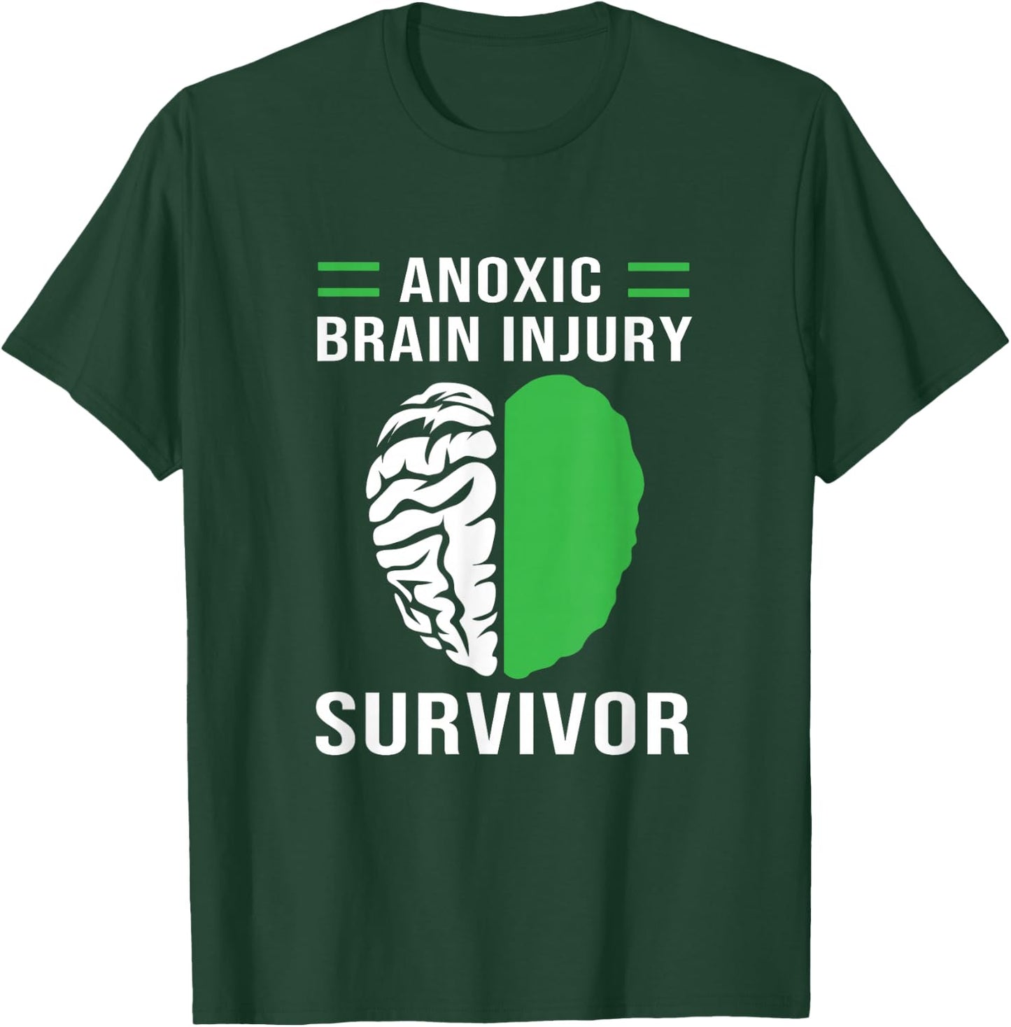 Green Human Brain Anoxic Brain Injury T-Shirt - T-Shirt | Forest