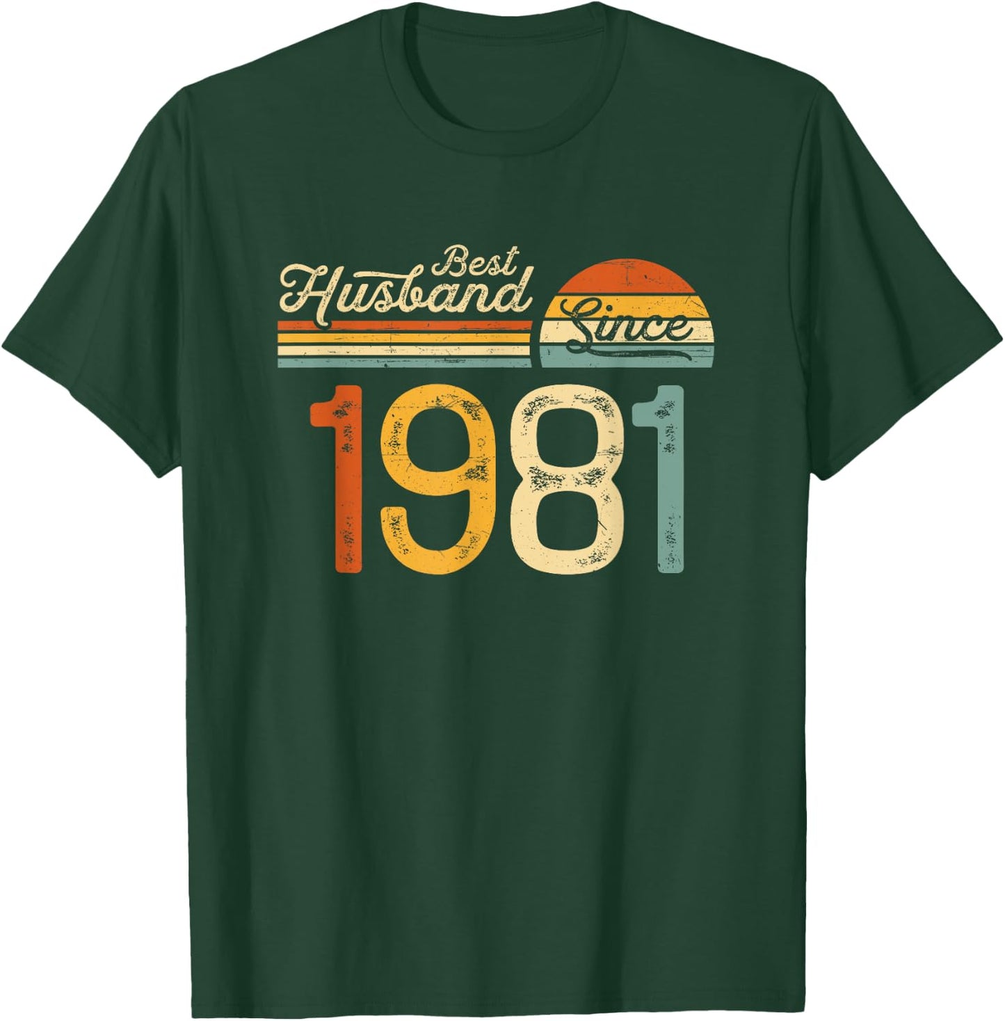 44th wedding anniversary 44 years - Best Husband Since 1981 T-Shirt - T-Shirt | Forest