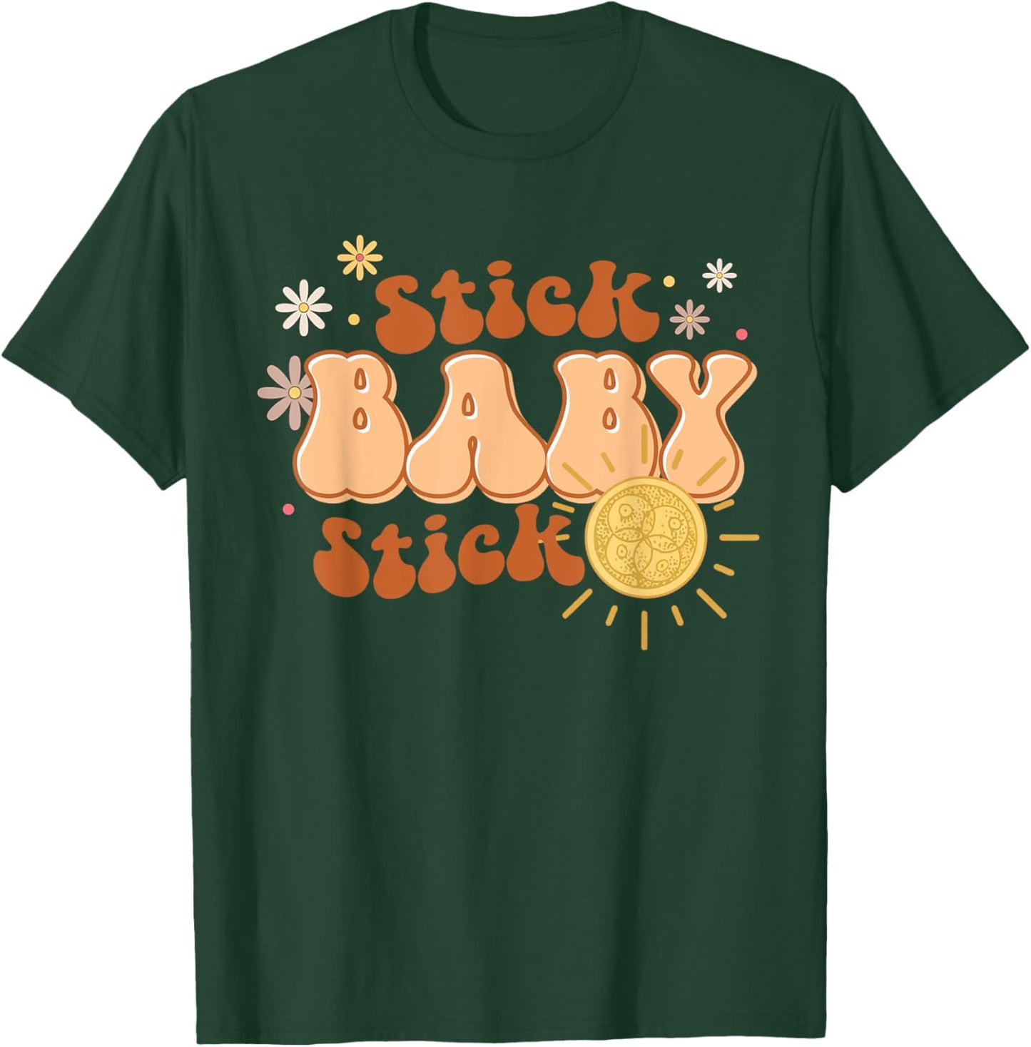 Retro Stick Baby Stick Funny IVF Transfer Day IVF Couple T-Shirt - T-Shirt | Forest
