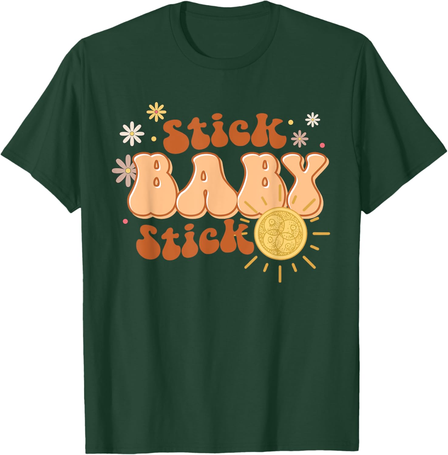 Retro Stick Baby Stick Funny IVF Transfer Day IVF Couple T-Shirt - T-Shirt | Forest