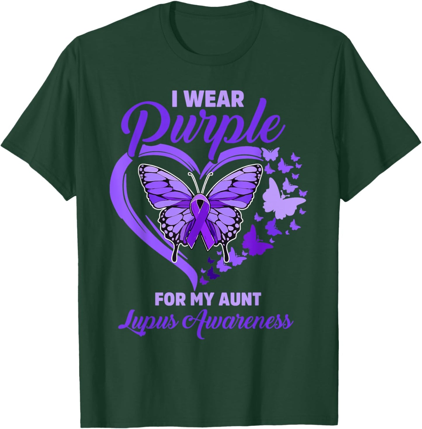 I wear Purple for my Aunt Lupus Awareness Support Squad T-Shirt - T-Shirt | Forest