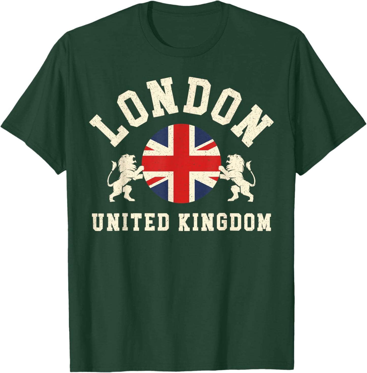 Vintage London United Kingdom UK Union Jack England Souvenir T-Shirt - T-Shirt | Forest