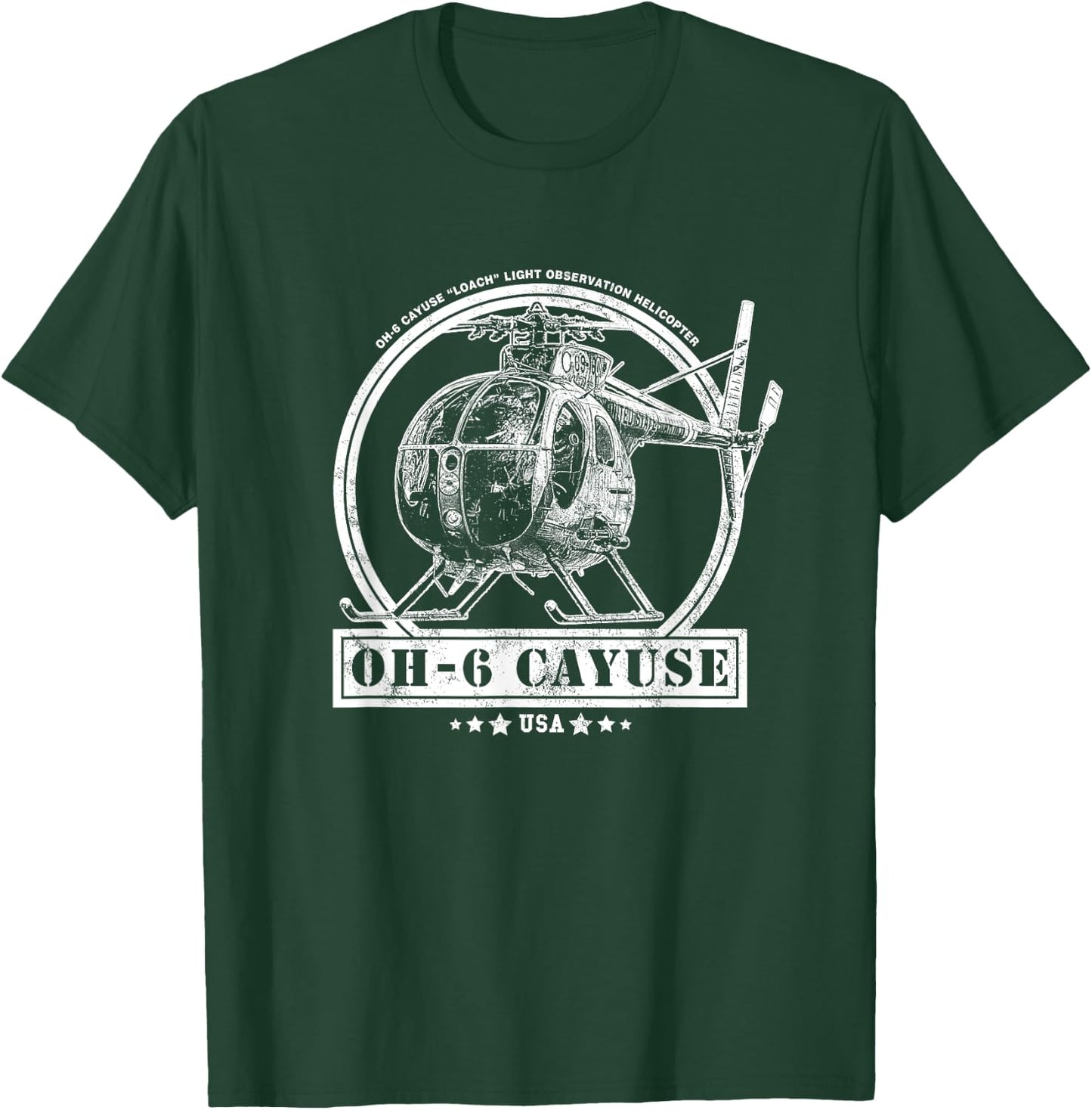 OH-6 "Loach" Cayuse Helicopter T-Shirt - T-Shirt | Forest