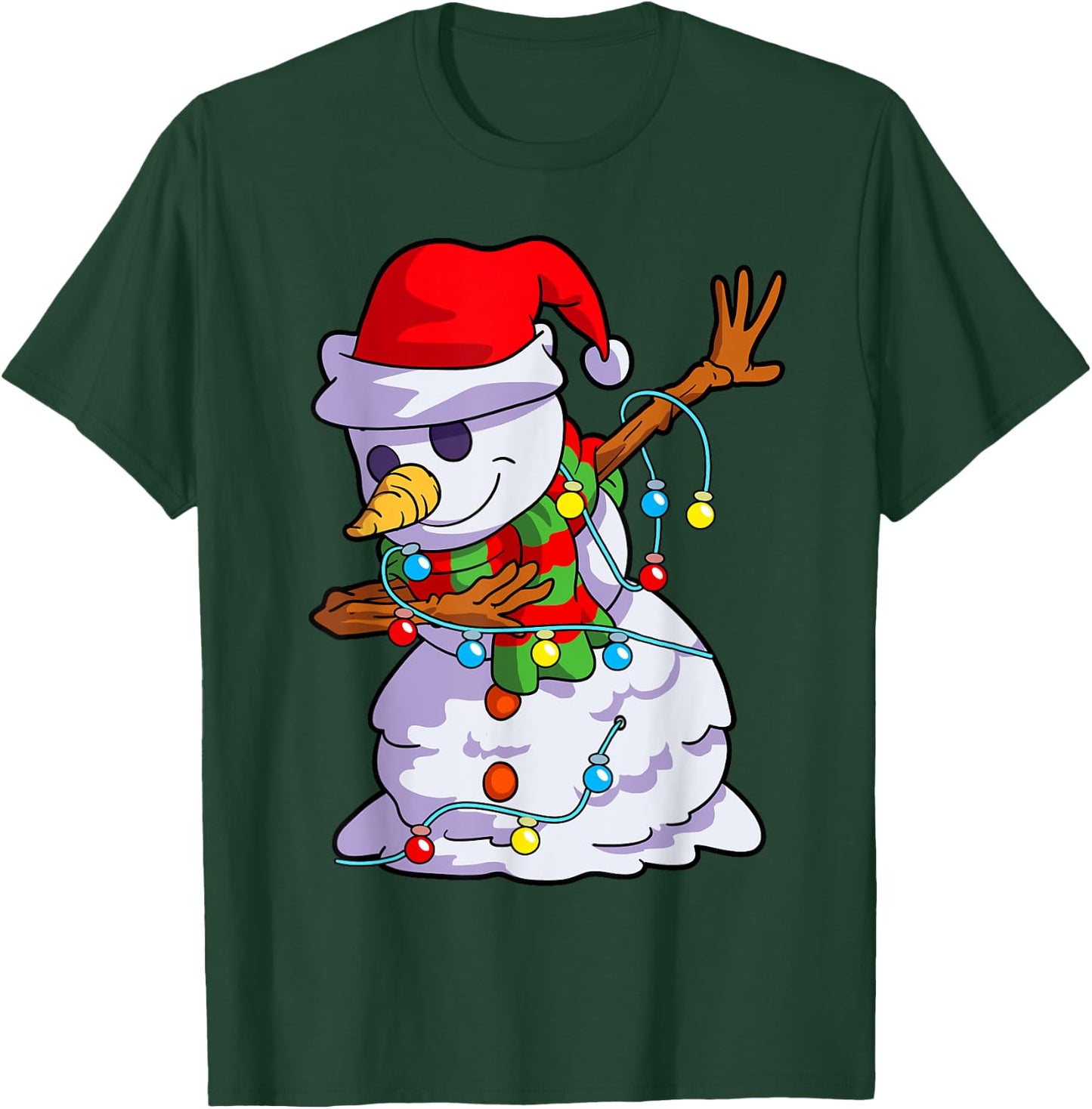 Christmas Dabbing Snowman Kids Girls Boys Matching Family T-Shirt - T-Shirt | Forest