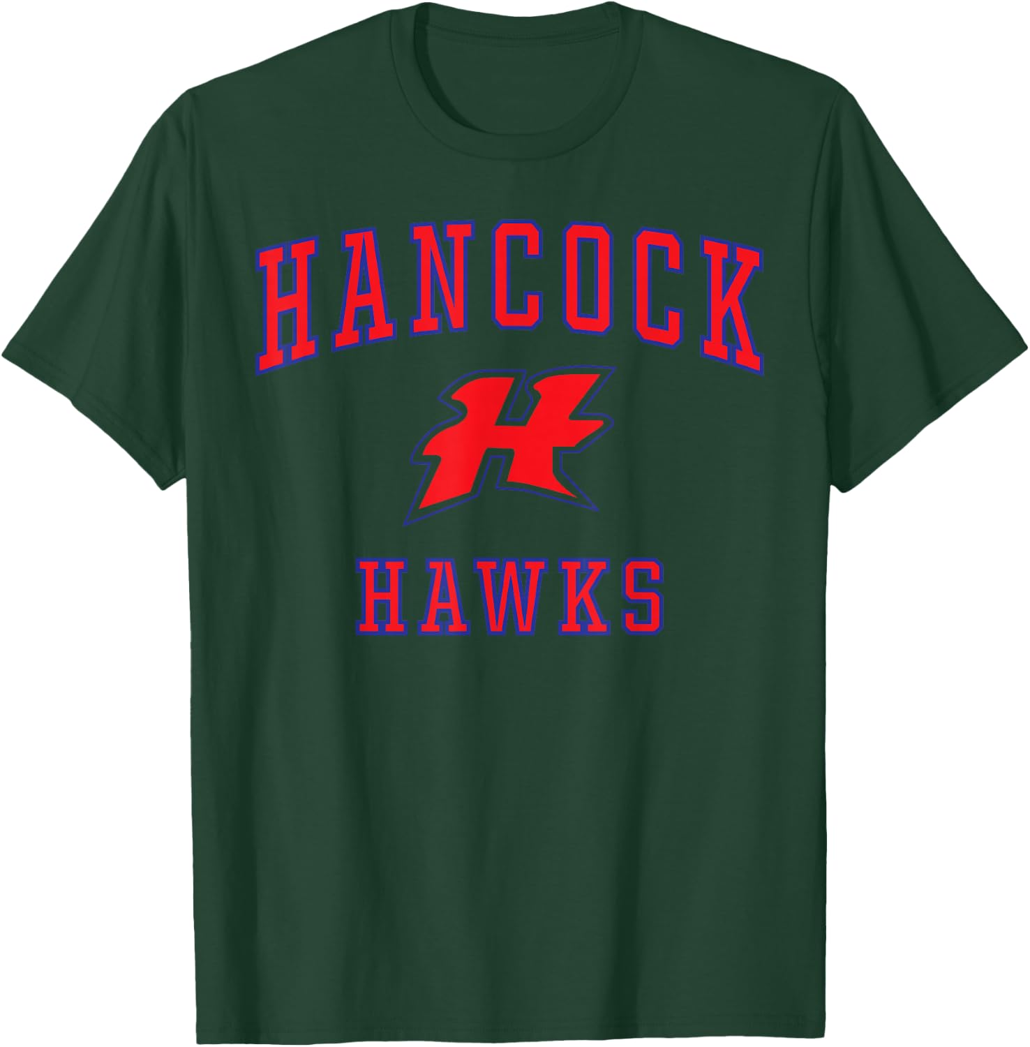 Hancock High School Hawks C1 T-Shirt - T-Shirt | Forest