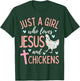 Just A Girl Who Loves Jesus and Chickens Christian Cute T-Shirt - T-Shirt | Forest