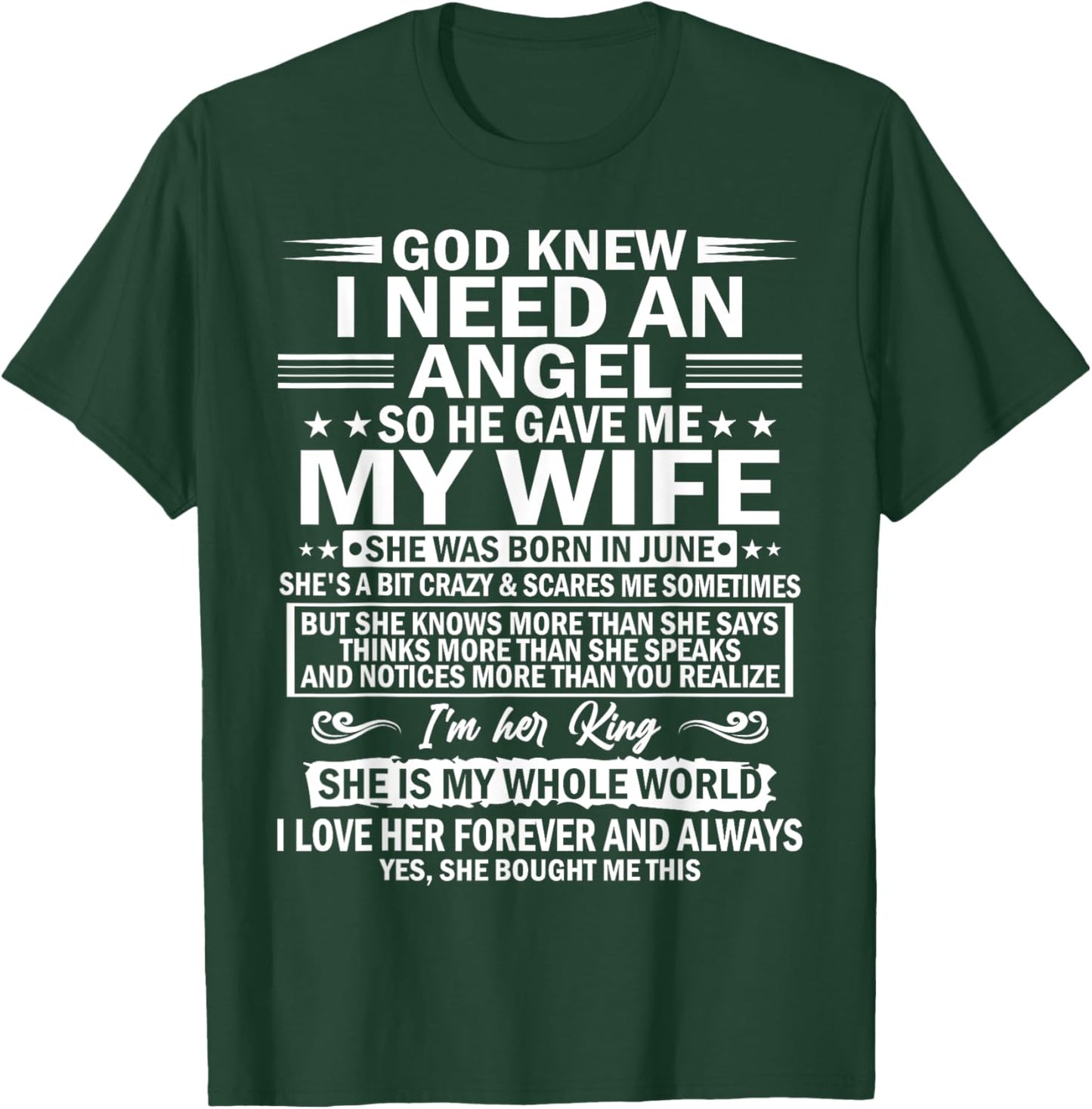 He Gave Me My Wife She Was Born In June T-Shirt - T-Shirt | Forest