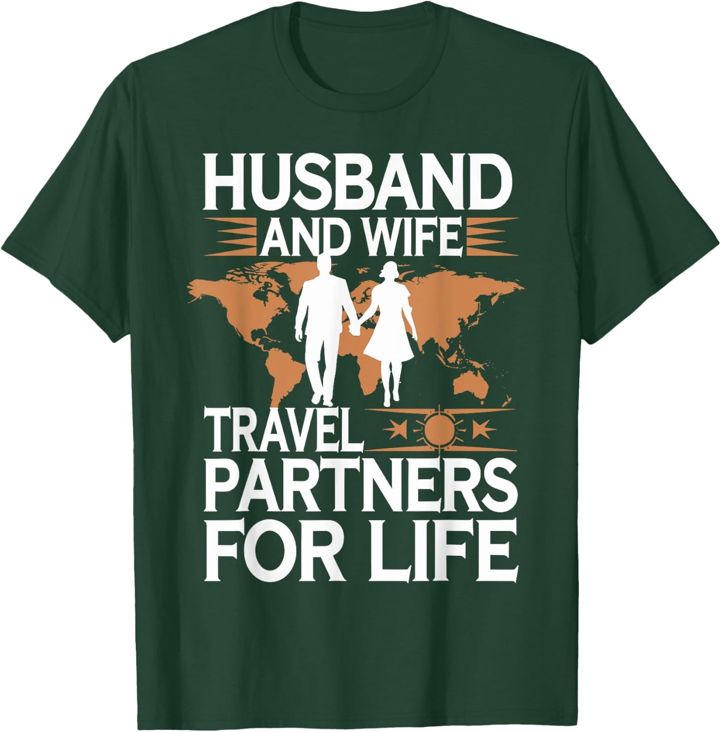 Husband And Wife Travel Partners For Life T-Shirt - T-Shirt | Forest