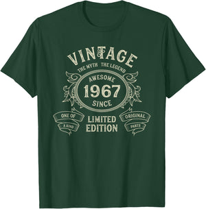 Vintage Born 1967 Limited Edition 58th Birthday 58 years old T-Shirt - T-Shirt | Forest