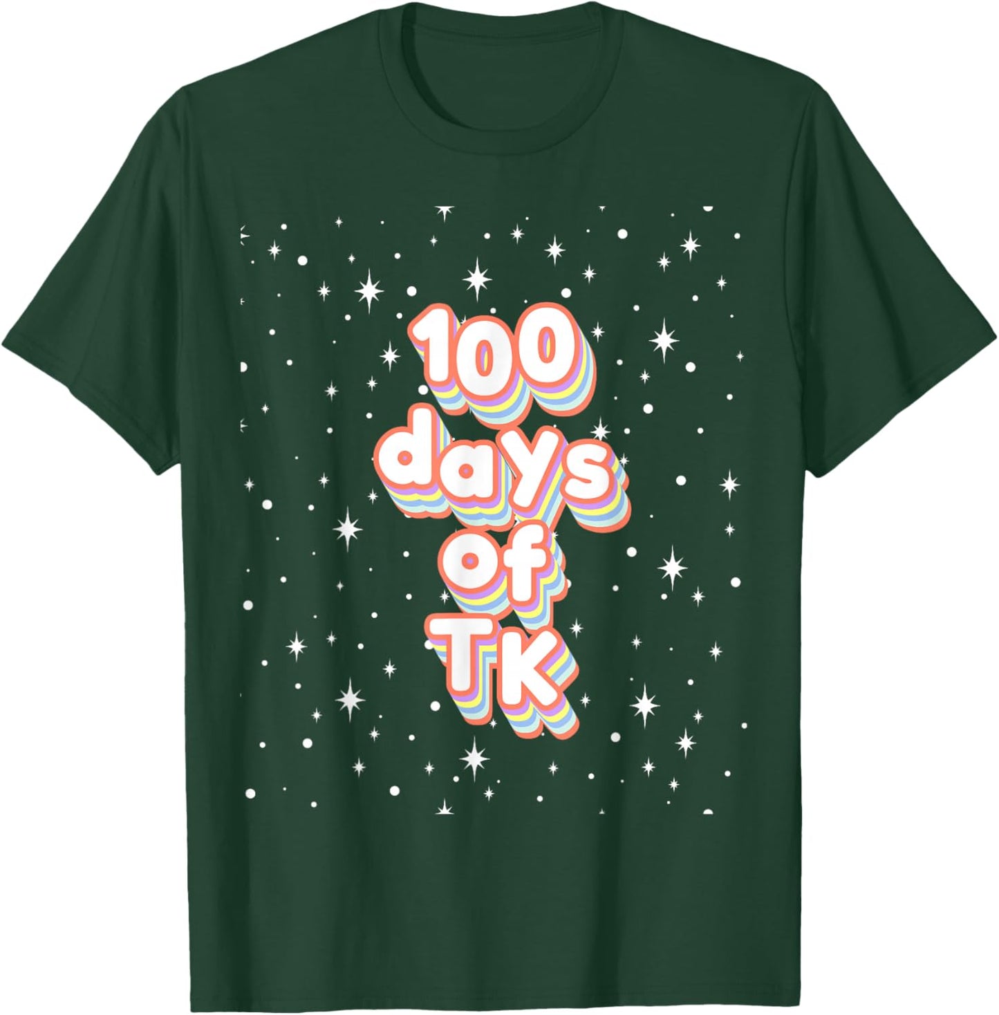 100th Day of School TK Cute 100 Days TK Midcentury Vintage T-Shirt - T-Shirt | Forest