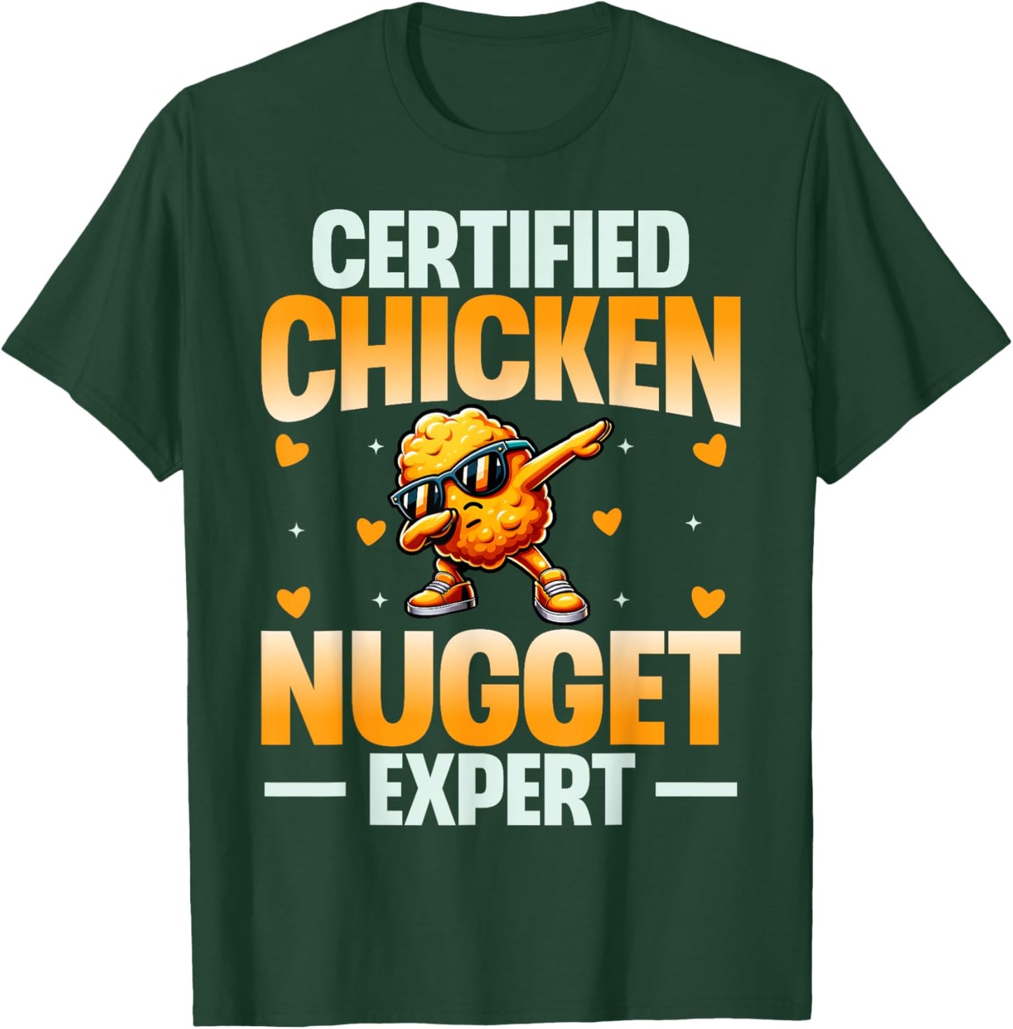 Chicken Nugget Shirt Gifts Store Adults Kids Black Small Certified Chicken Nugget Expert Funny T-Shirt - T-Shirt | Forest