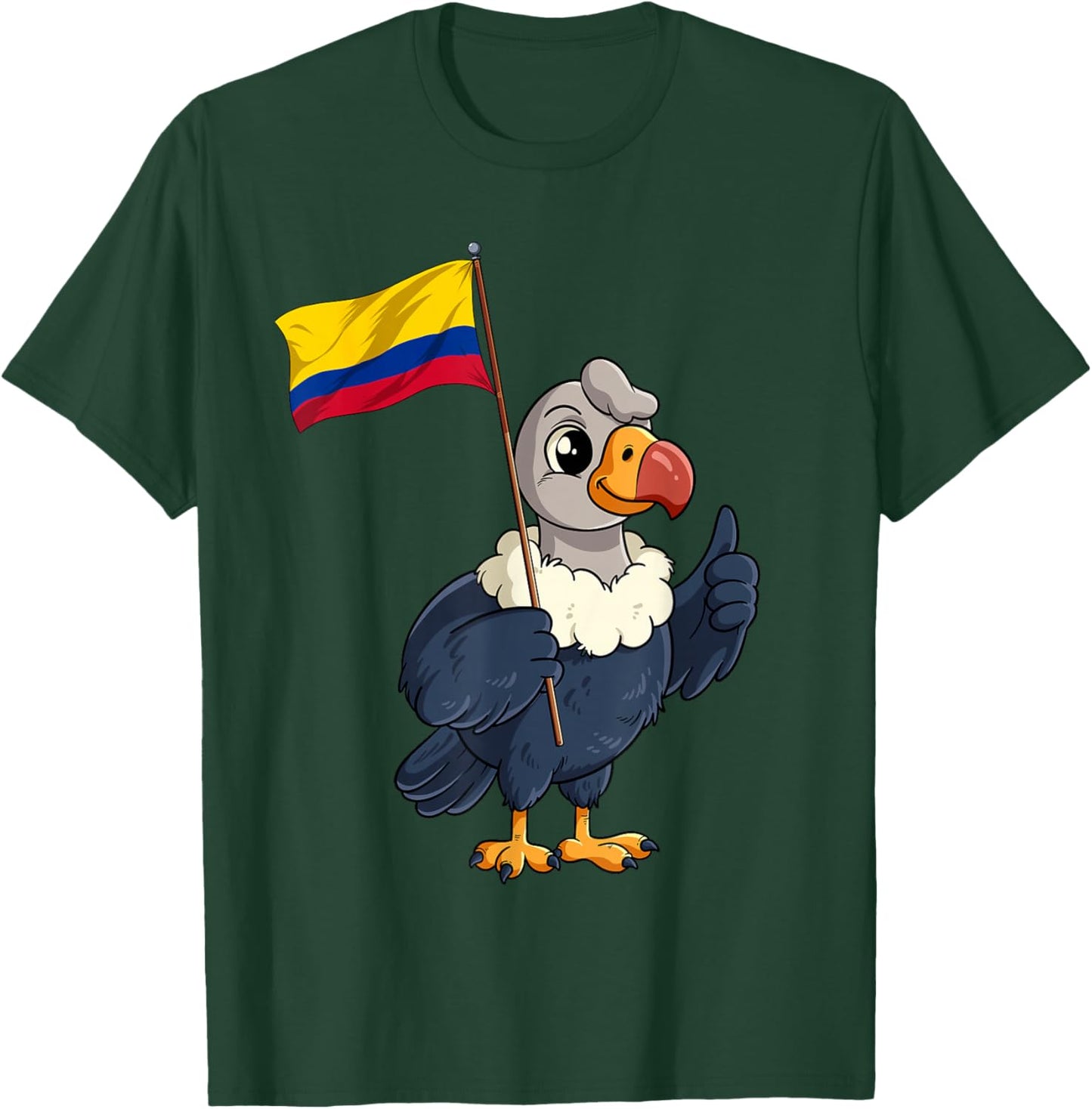 Andean Condor Colombia Flag T-Shirt - T-Shirt | Forest